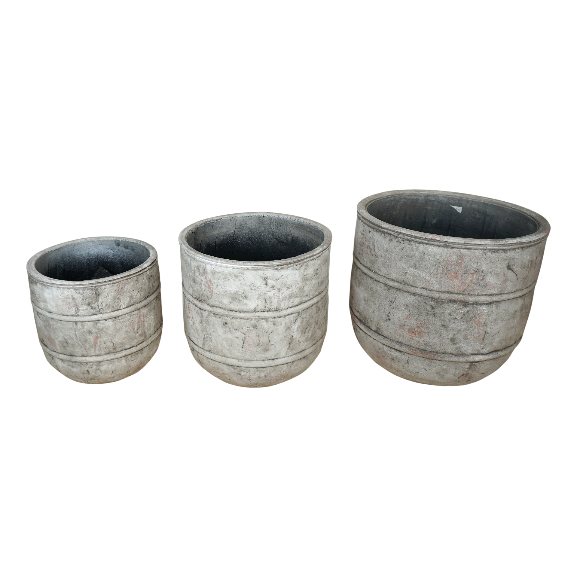 Darstellung von Zementtöpfe 3tlg. terra mamba rund