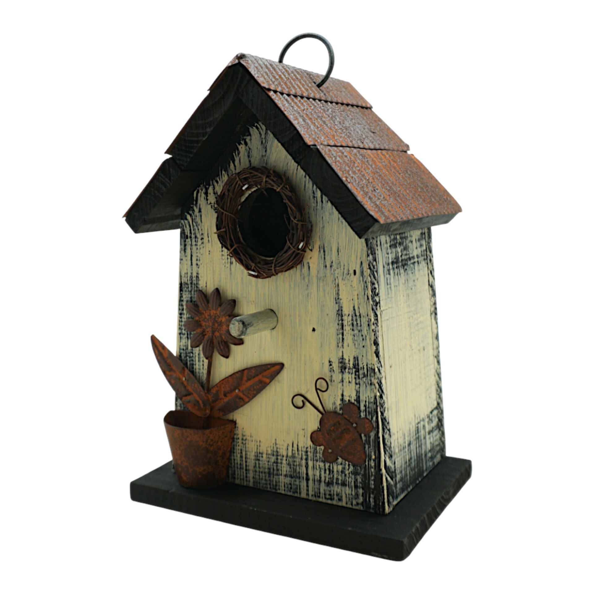 Darstellung von Vogelhaus Blume u. Käfer Holz