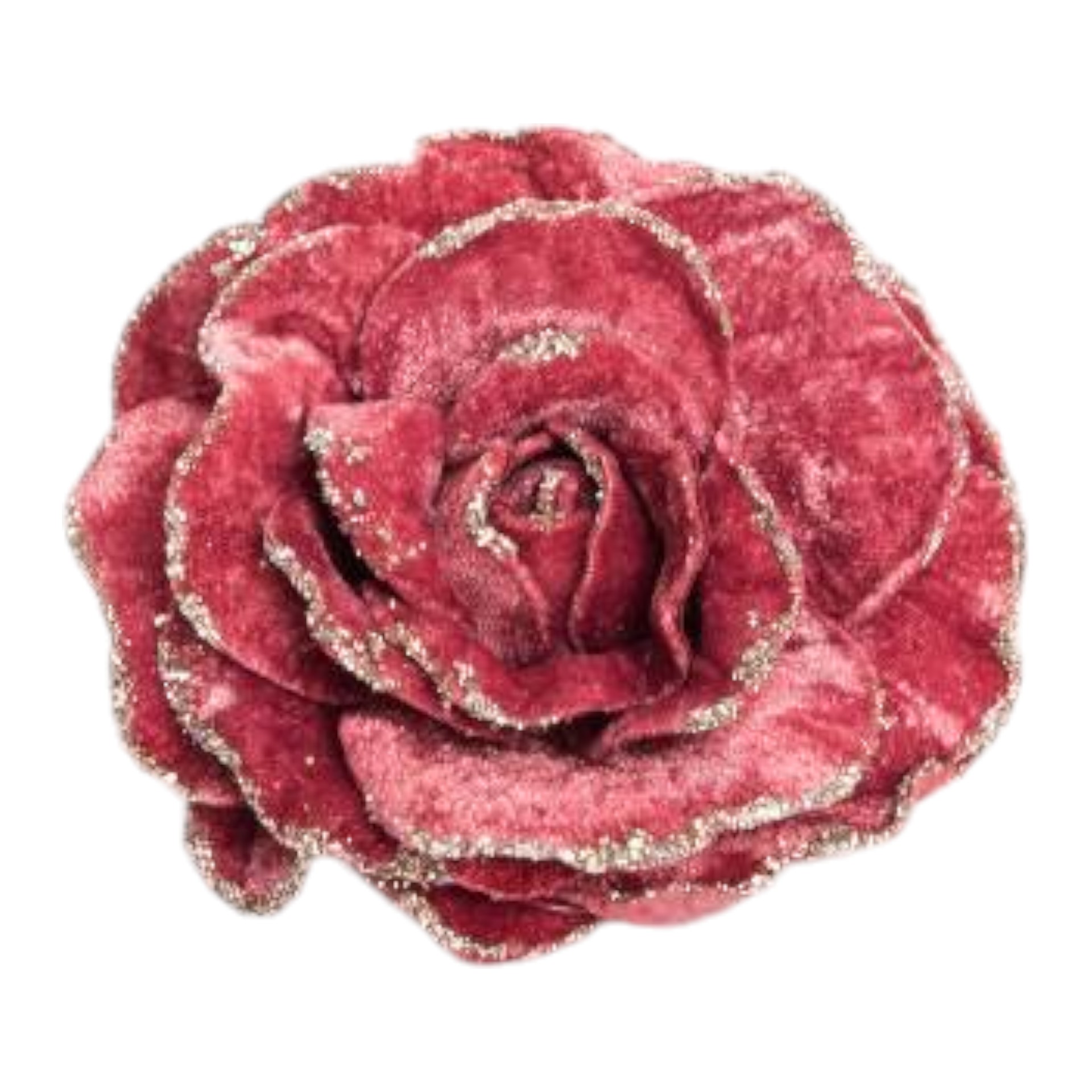 Darstellung von RP Rosenblüte rot mit Clip, 15x13 cm