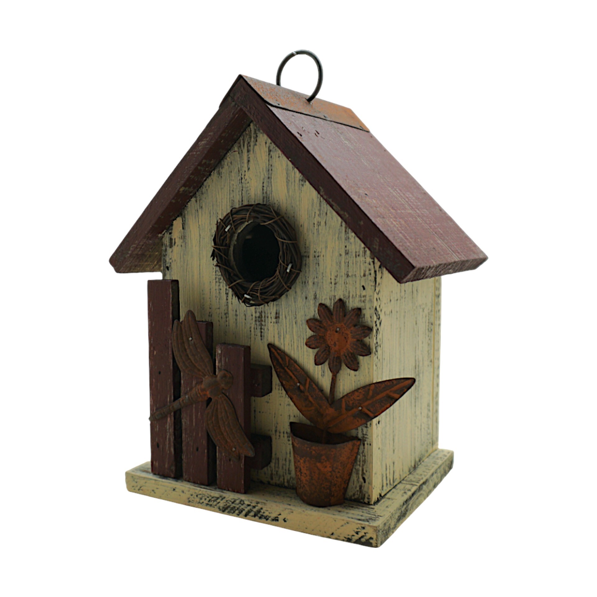 Darstellung von Vogelhaus Blume u. Zaun Holz