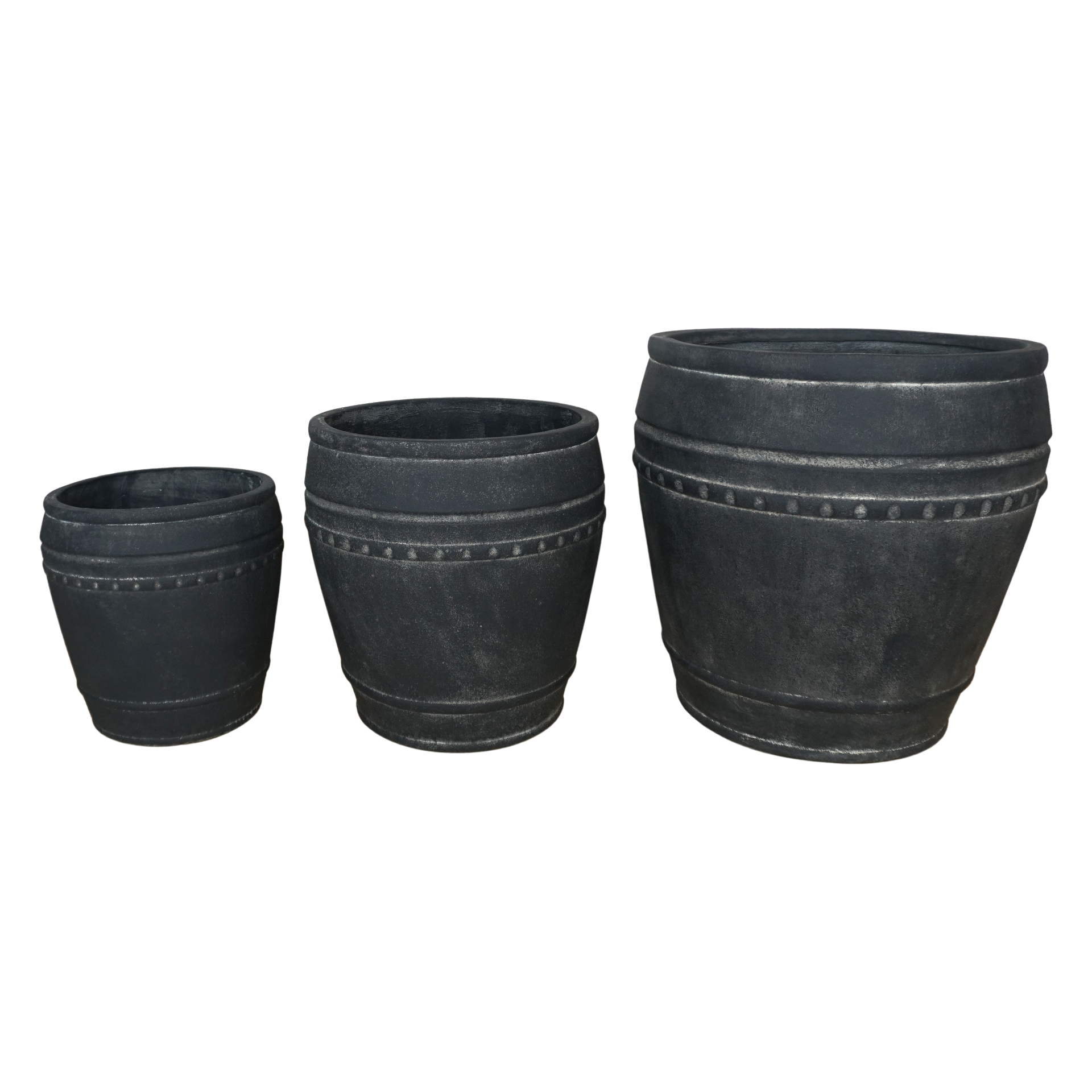 Darstellung von Zementtöpfe 3tlg. black mamba konisch