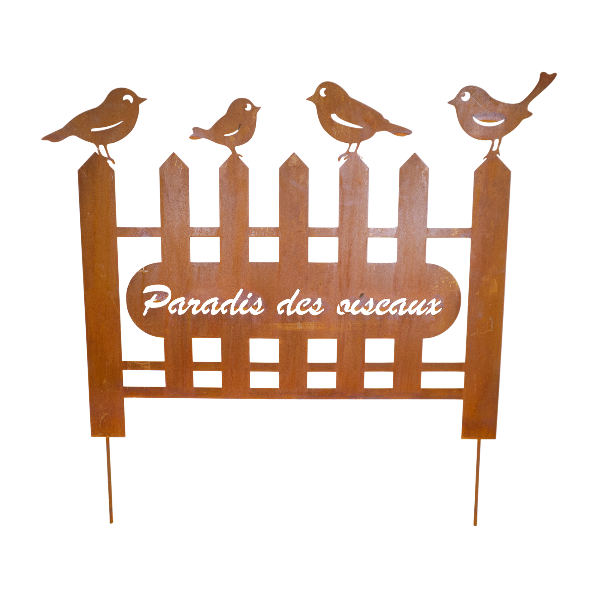 Darstellung von Zaunstecker mit 4 Vögel Paradis des oiseaux