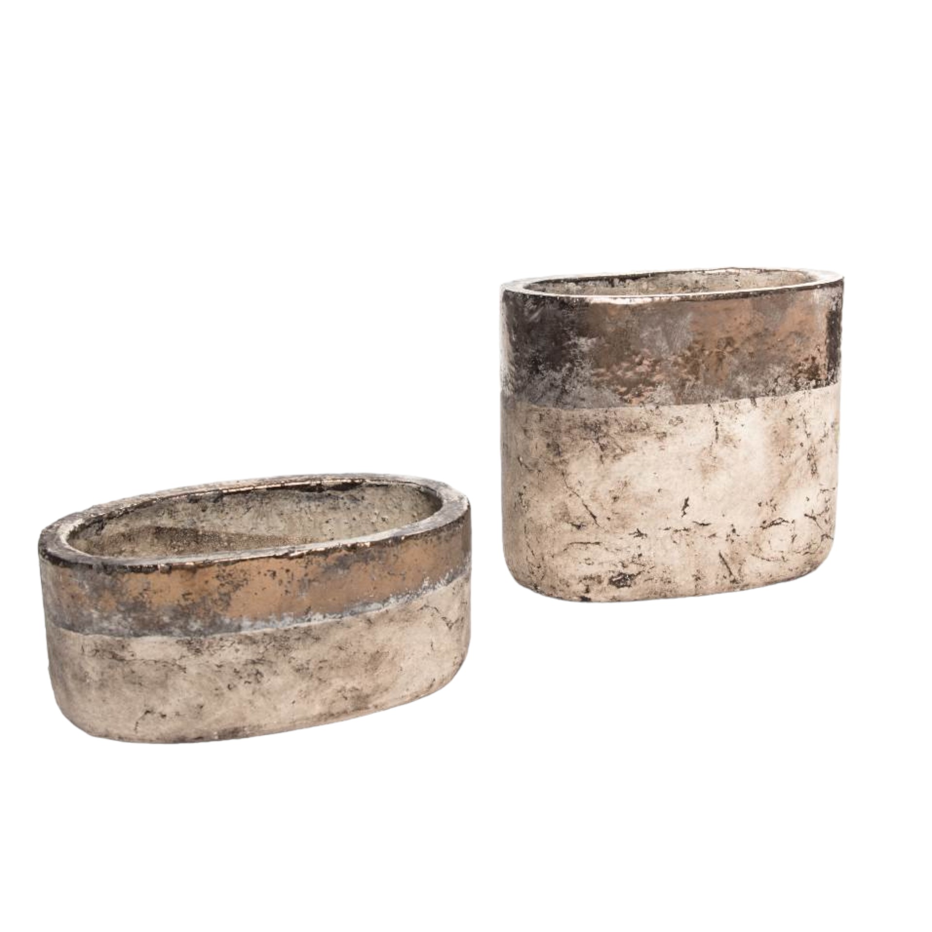 Pflanztopf oval nieder gold/ natur, 23x13,5x10,5  cm Darstellung von Pflanztopf oval nieder gold/ natur, 23x13,5x10,5  cm