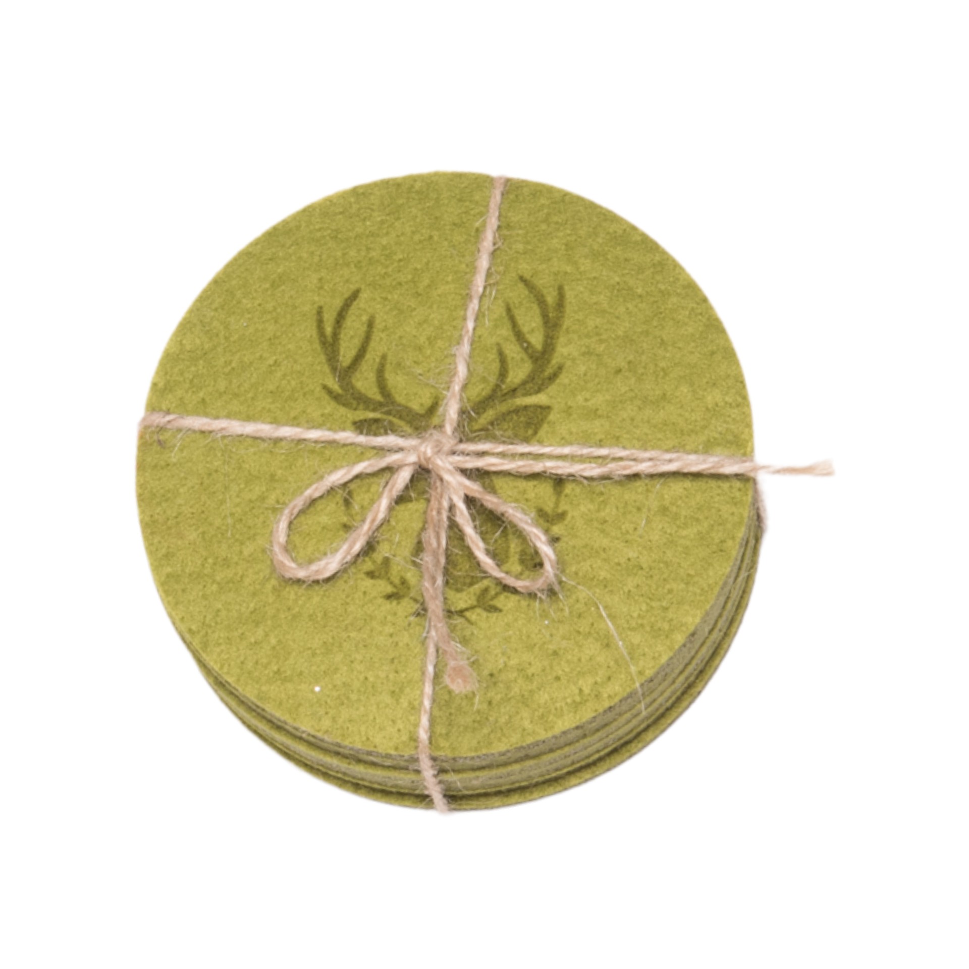 Glasuntersetzer grün 6tlg. m. Hirsch 10 cm Darstellung von Glasuntersetzer grün 6tlg. m. Hirsch 10 cm