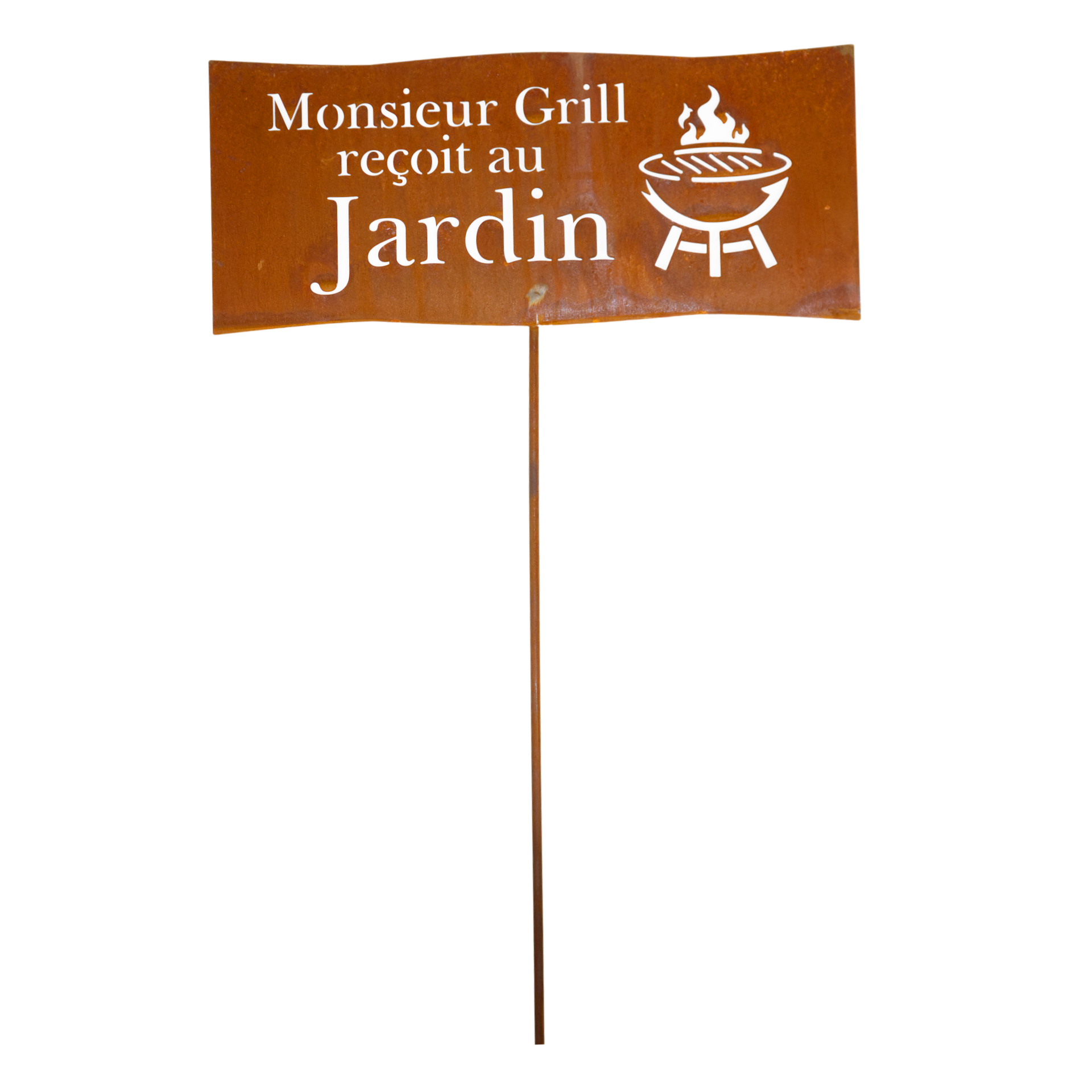Darstellung von Tafel auf Stab geschwungen Monsieurs Grill recoit au Jardin