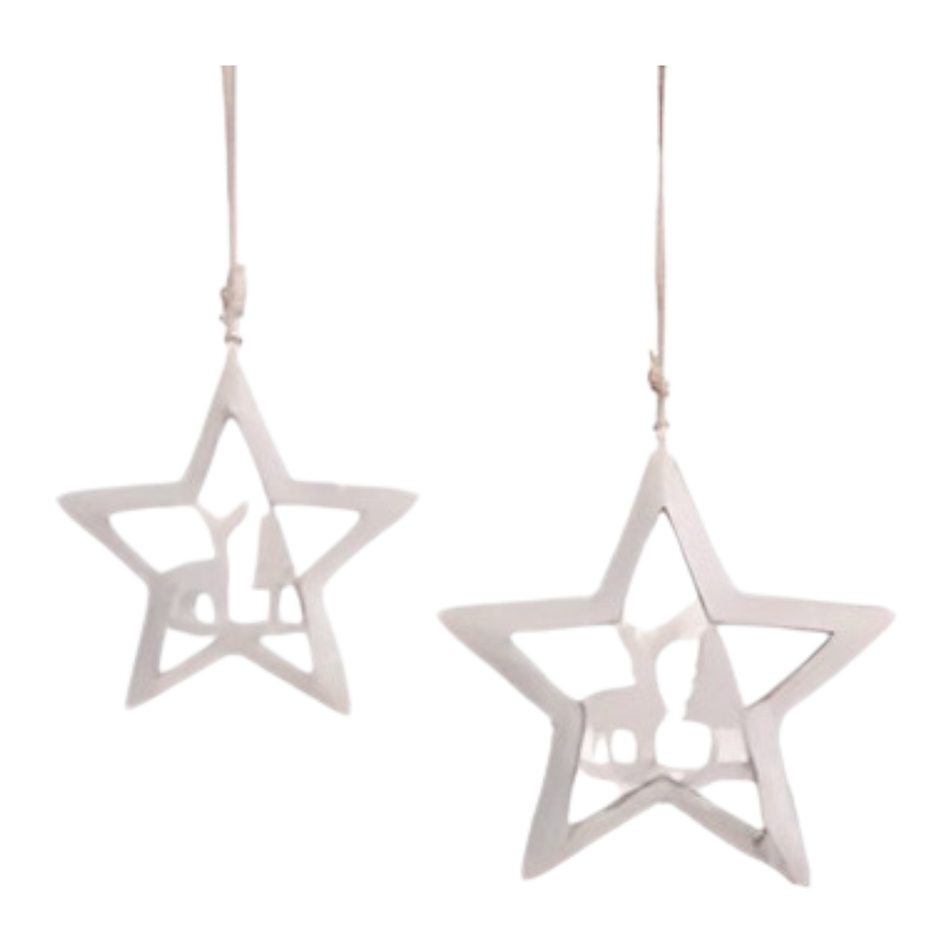 RP Metallstern weiss m. Hirsch gross Darstellung von RP Metallstern weiss m. Hirsch gross