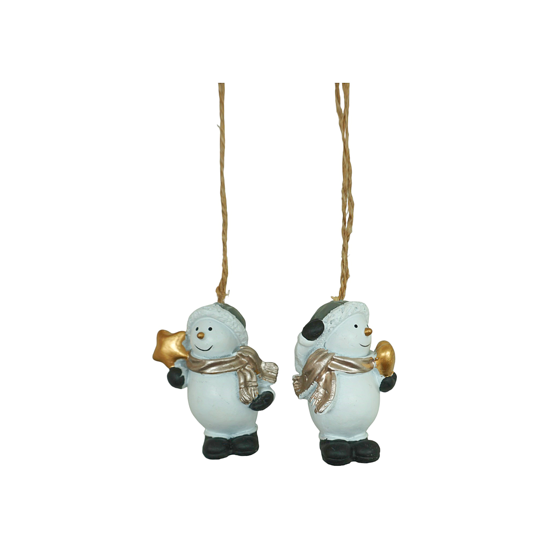 Darstellung von Schneemann gold zum Hängen