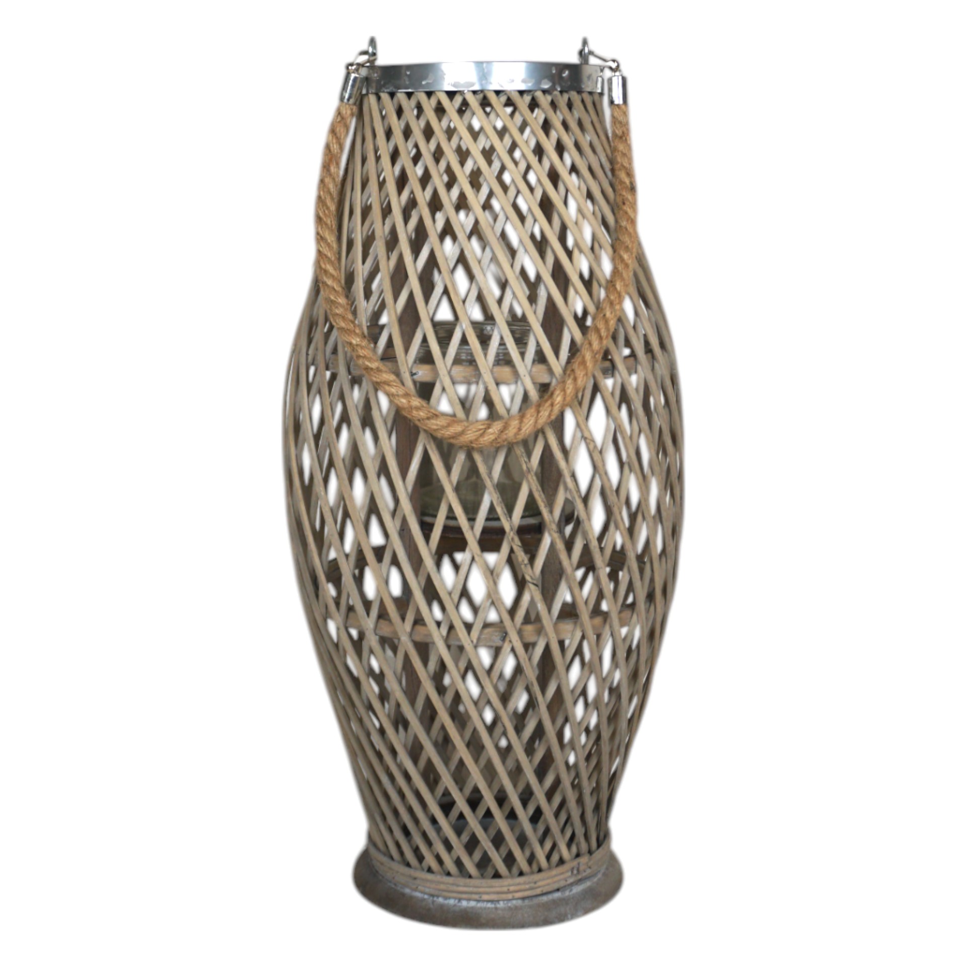 Darstellung von Bambuslaterne gross mit Glas