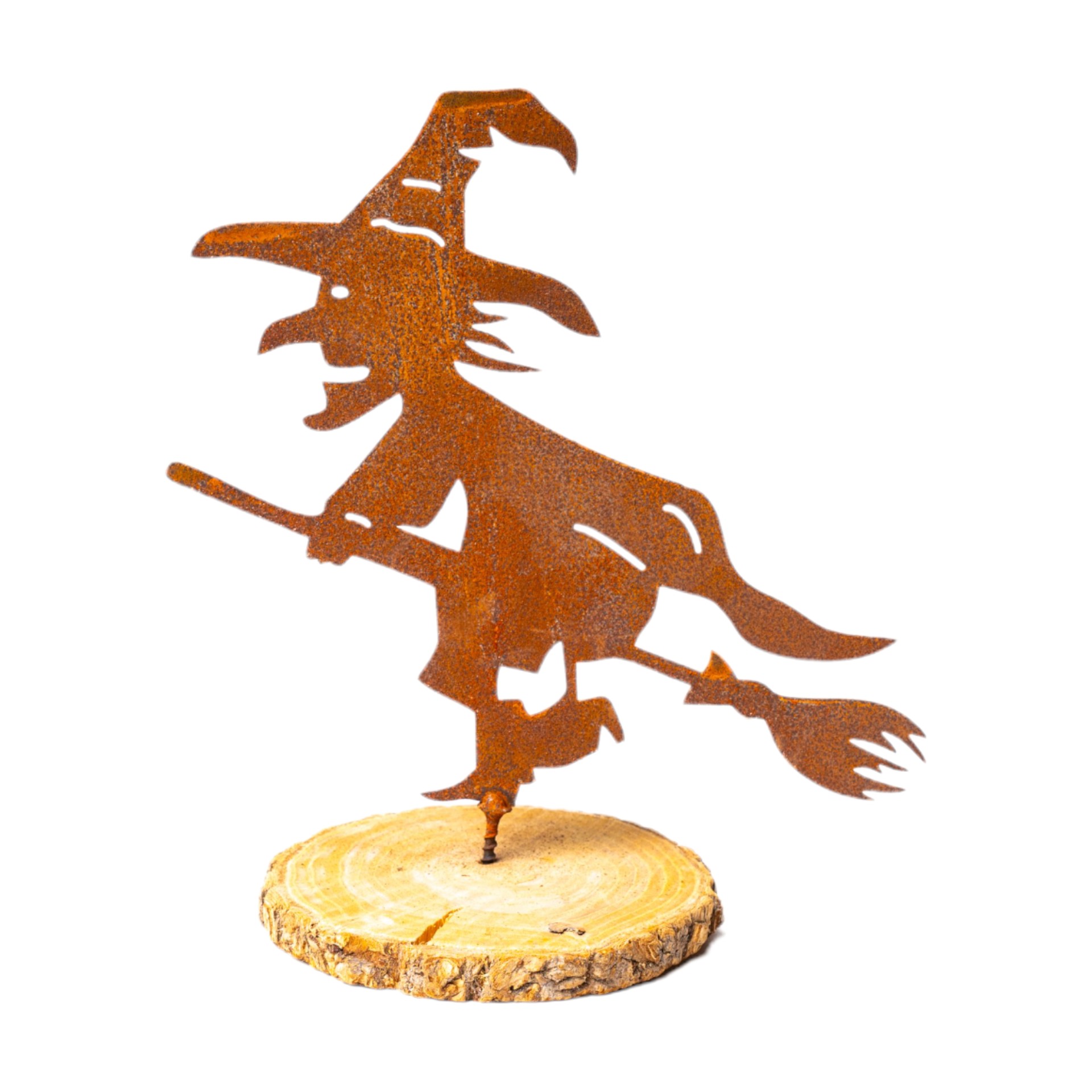 alte Hexe auf Besen Darstellung von alte Hexe auf Besen