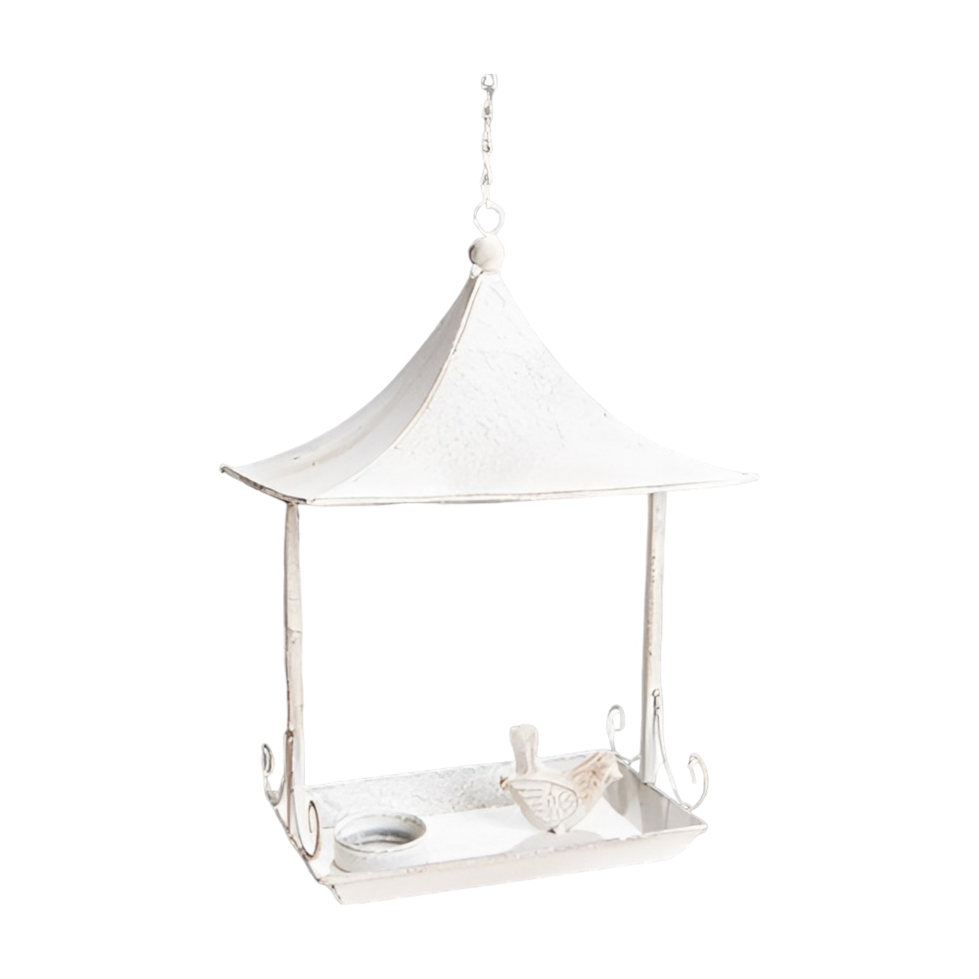 Futterstelle grau rechteckig an Kette Darstellung von Futterstelle grau rechteckig an Kette