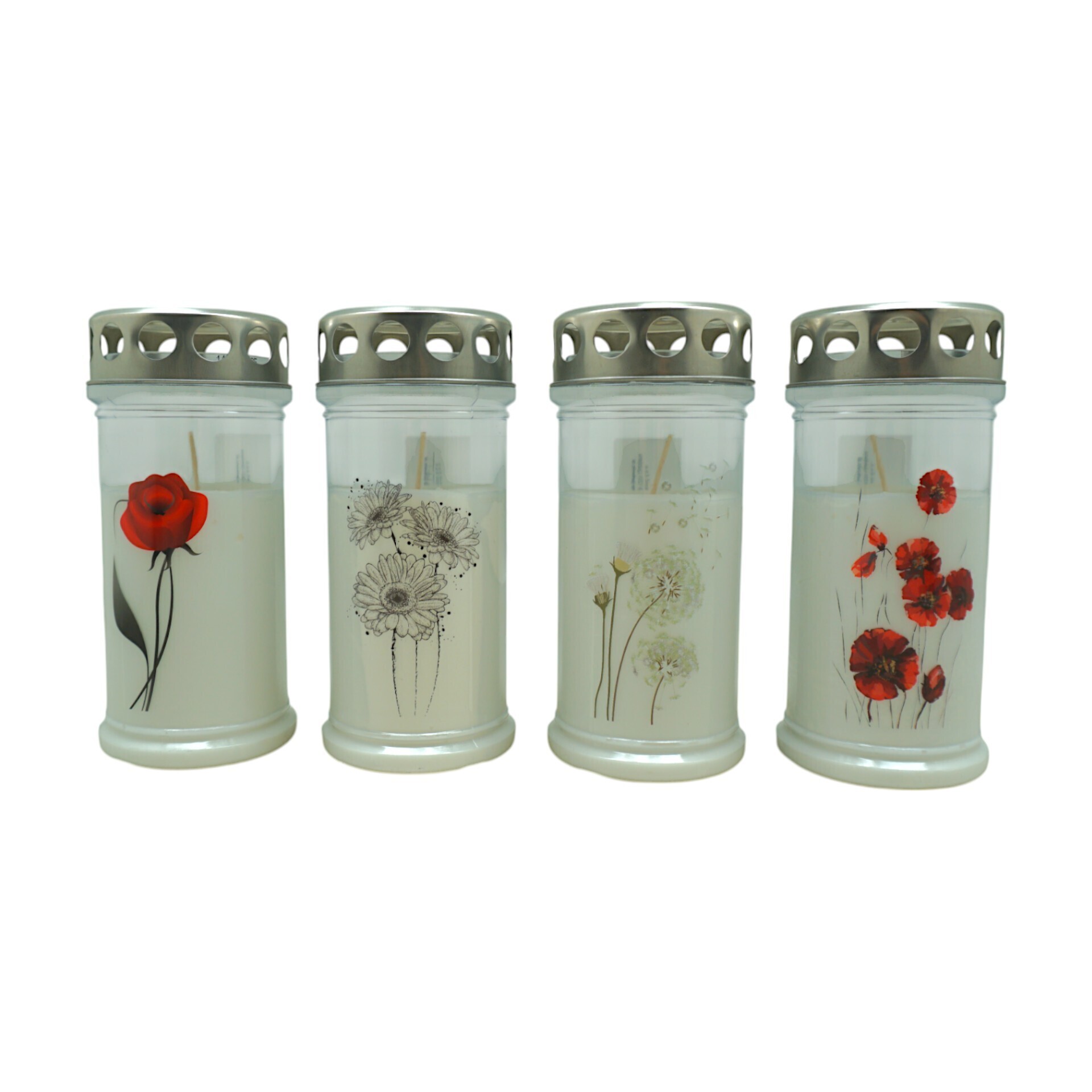 Grablicht 2,5 Tage silberner Deckel Darstellung von Grablicht 2,5 Tage silberner Deckel