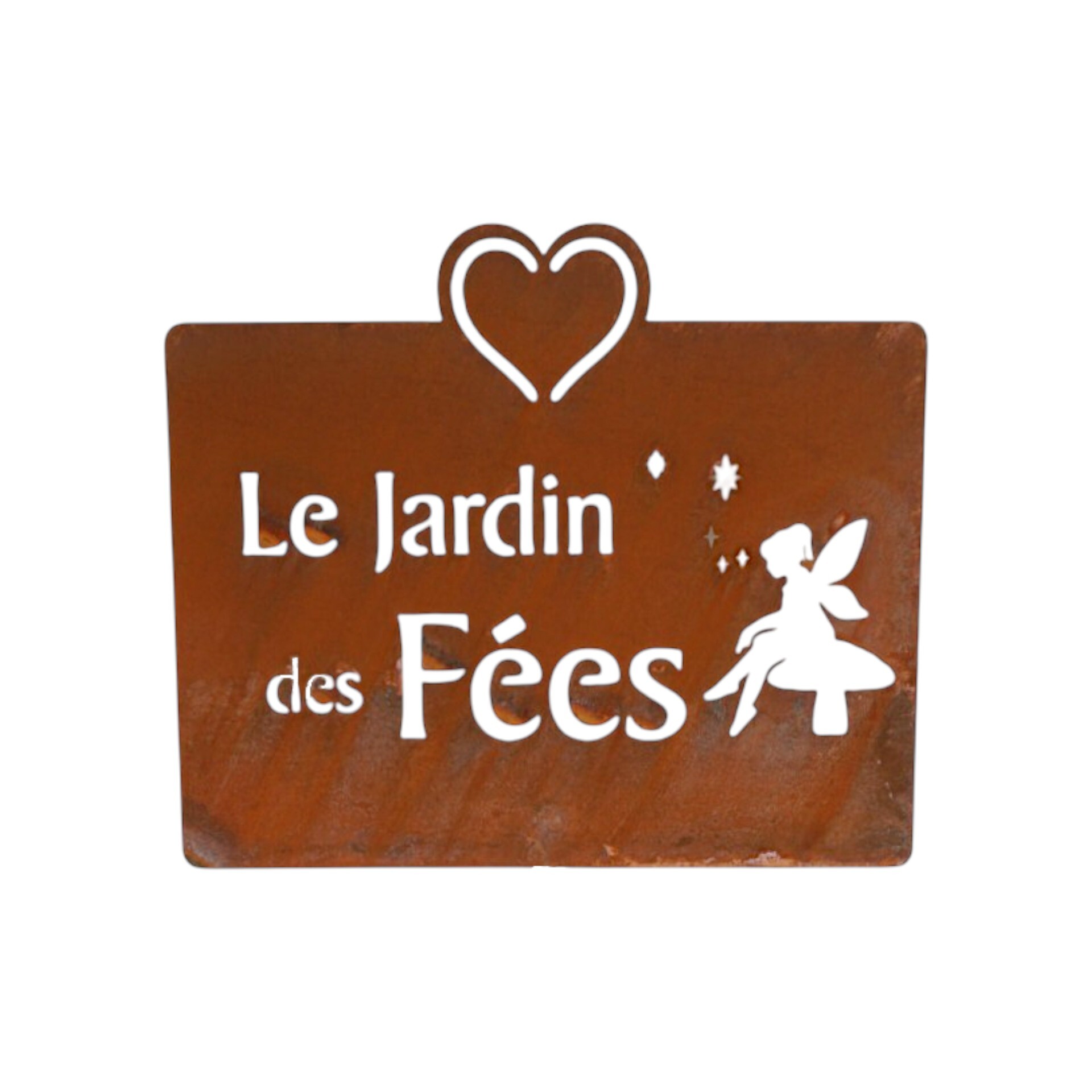 Darstellung von Plaque en métal avec cœur Le Jardin des Fees