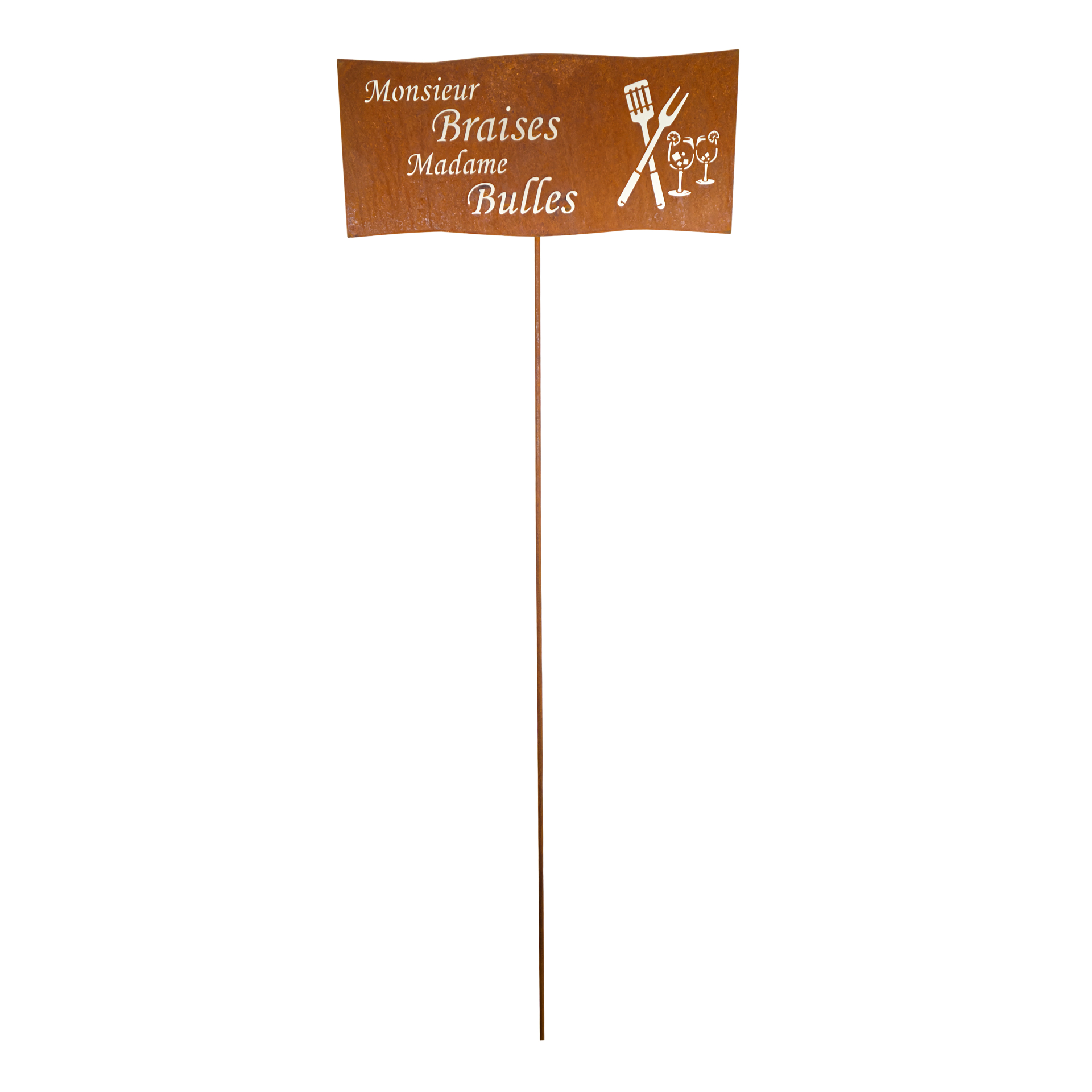 Darstellung von Tafel Monsieur Braises Madame Bulles auf Stab