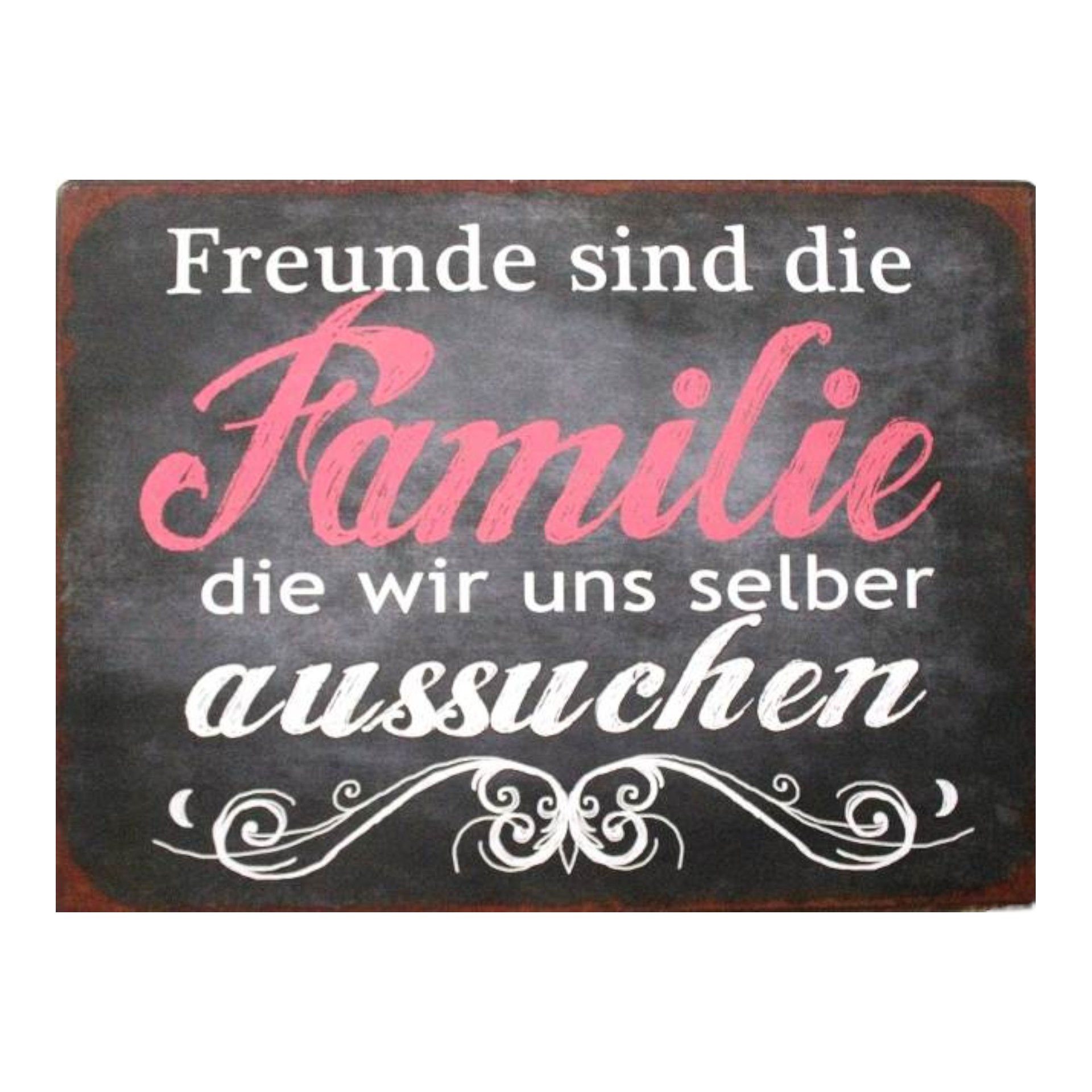 Darstellung von Metallschild Freunde sind, 26x35 cm