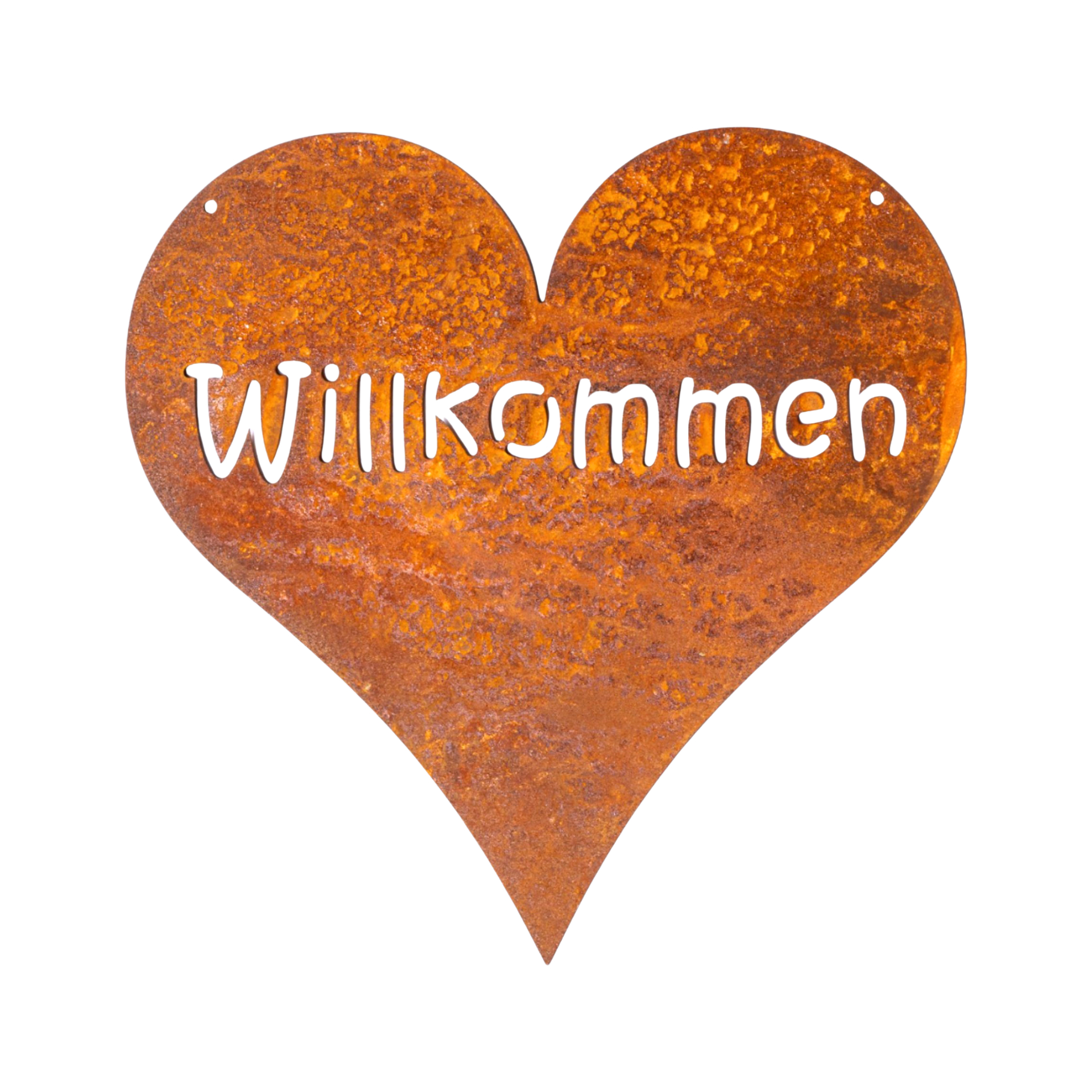 Darstellung von Herz Willkommen  2 Löcher Kordel