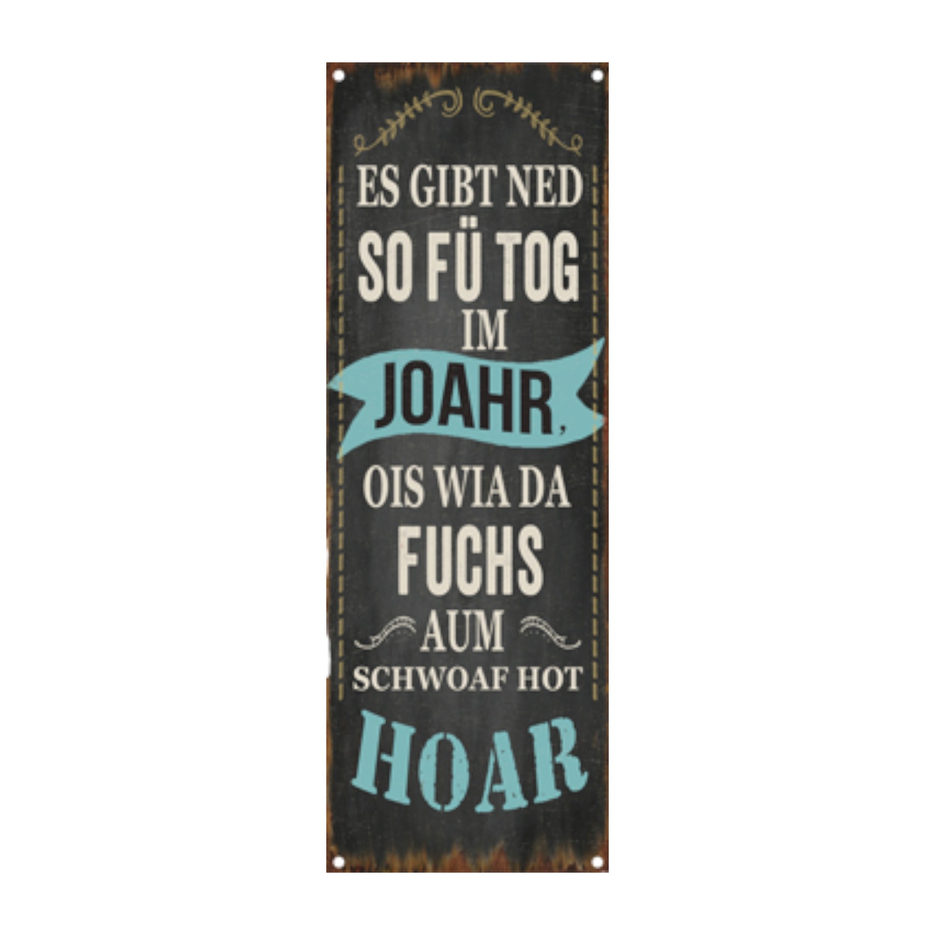 Darstellung von Schild es gibt ned so fü Tog im Joahr
