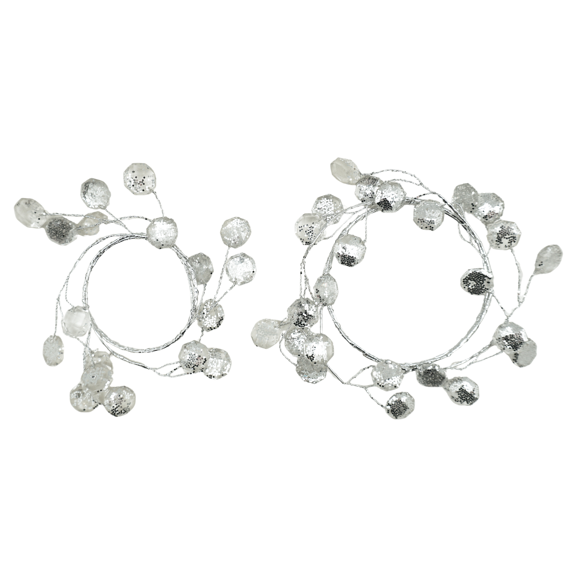 Darstellung von Kranzerl klein silber/ natur,d= 6,5/12 cm