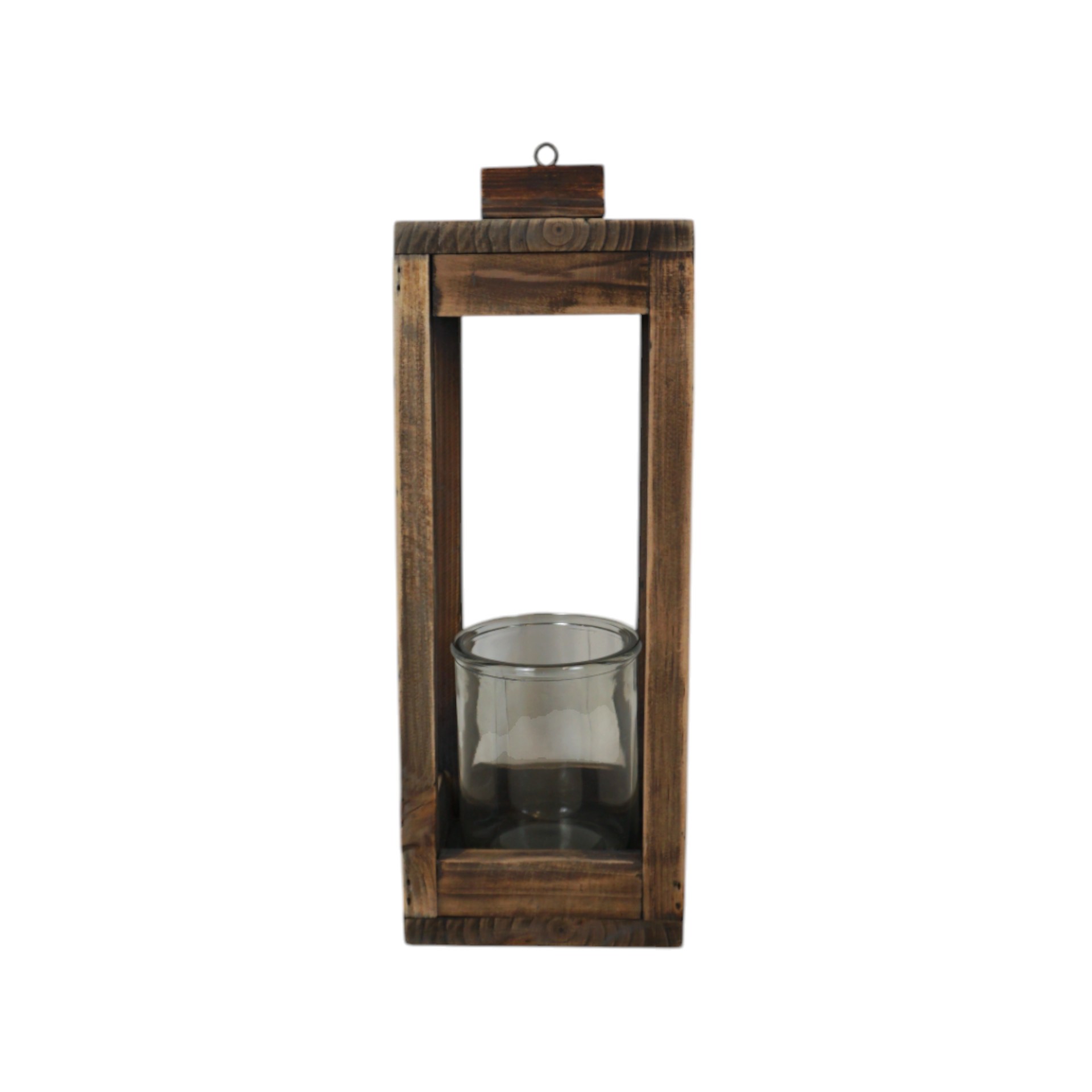 Holzlaterne klein, schlank mit Glas Darstellung von Holzlaterne klein, schlank mit Glas