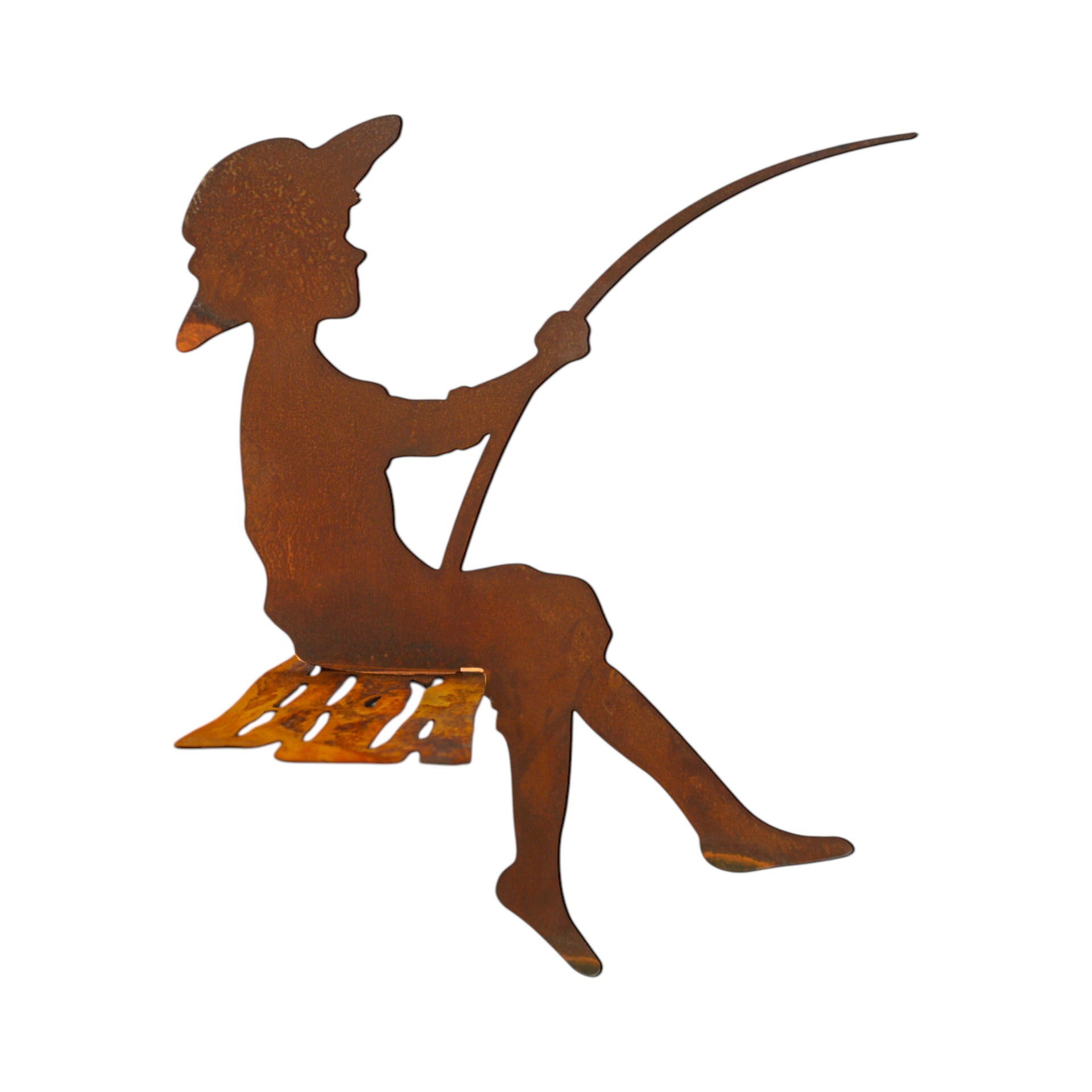 sitzendes Junge mit Angel Darstellung von sitzendes Junge mit Angel