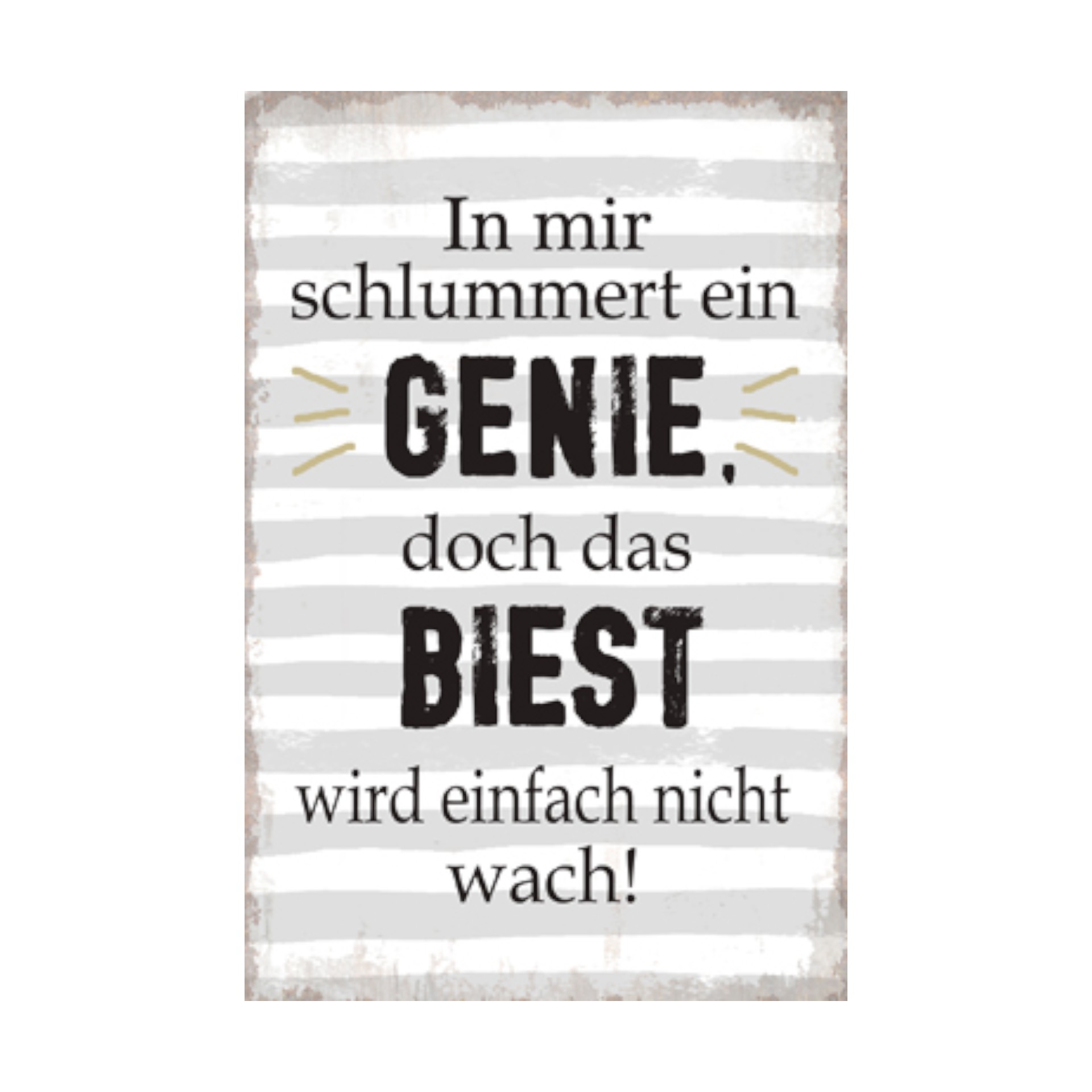 Darstellung von Metallschild in mir schlummert ein Genie,...