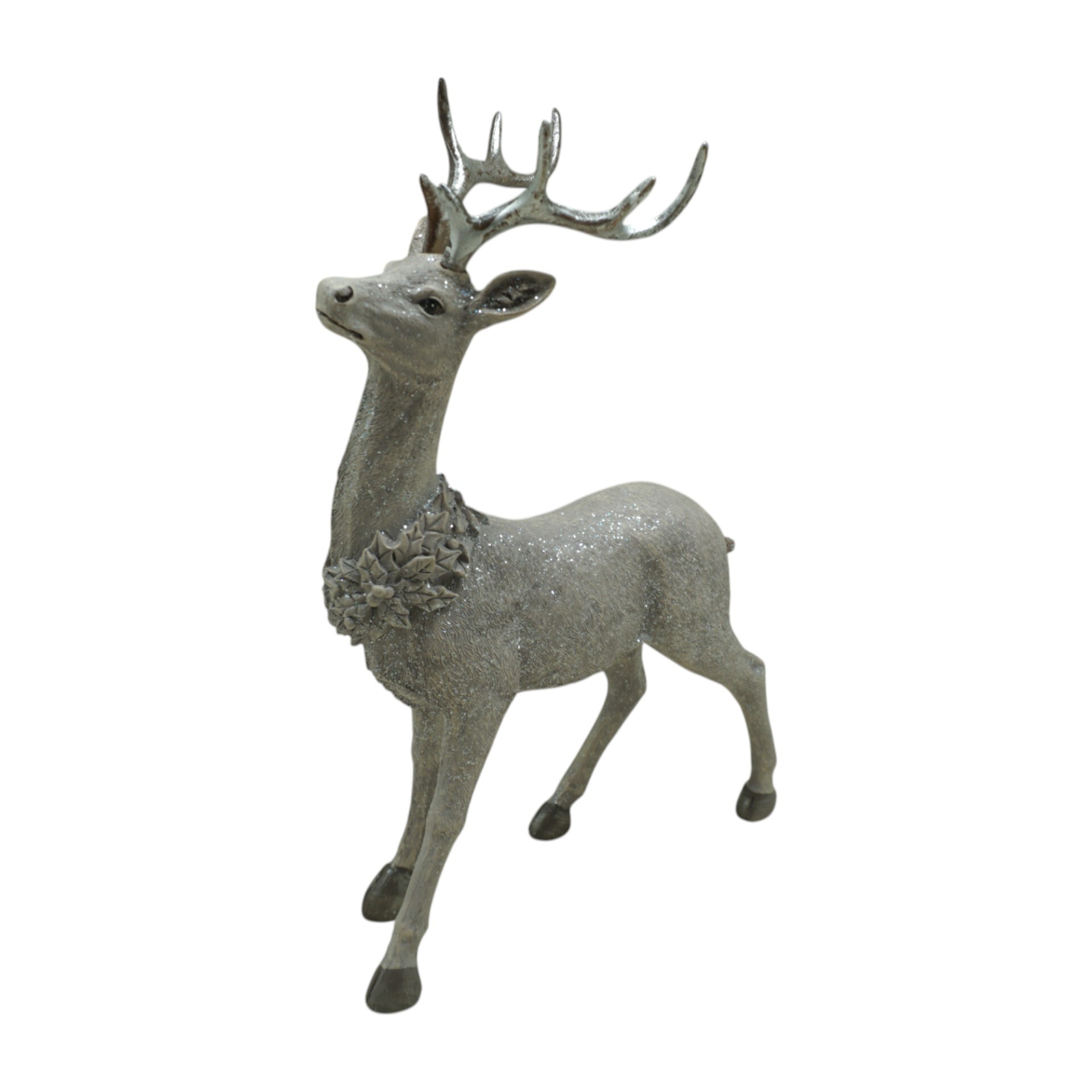 stehender Hirsch grau/silber Darstellung von stehender Hirsch grau/silber