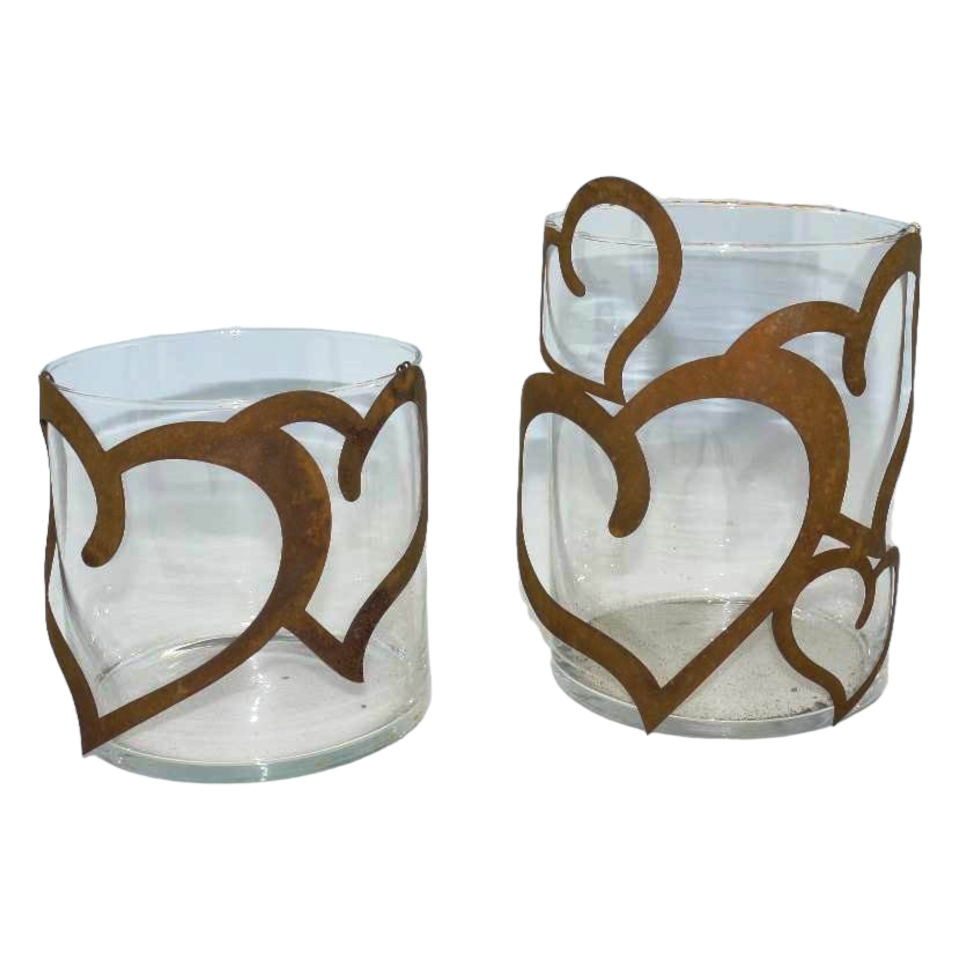 Windlicht gross halb rund Herzen mit Glas Darstellung von Windlicht gross halb rund Herzen mit Glas