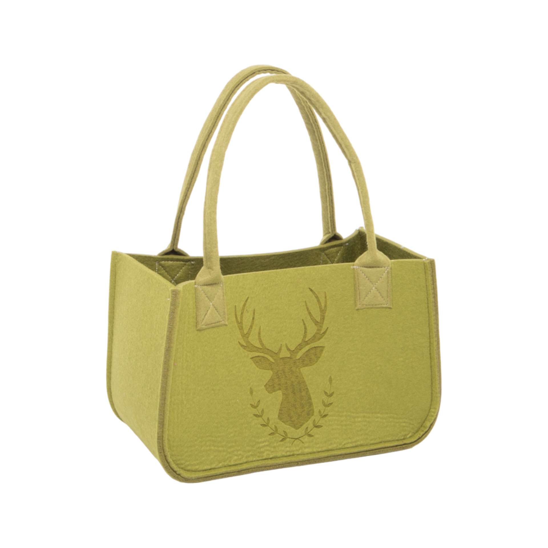 Darstellung von Filztasche grün m. Hirsch klein 30 cm