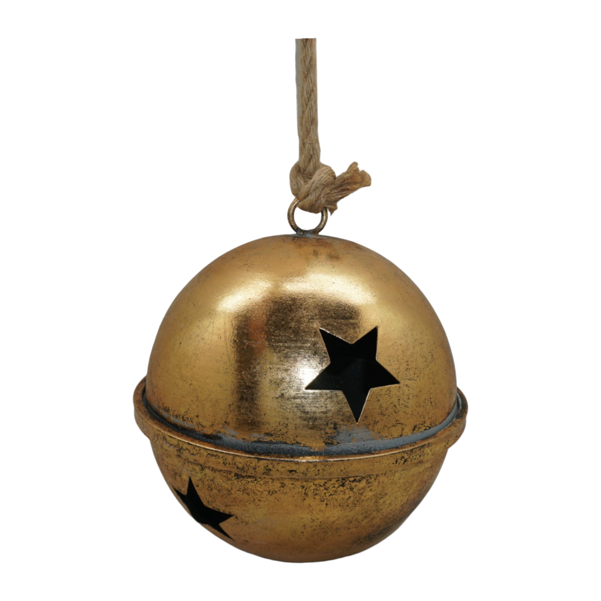 Darstellung von Metallkugel gold gross  m. Sterne