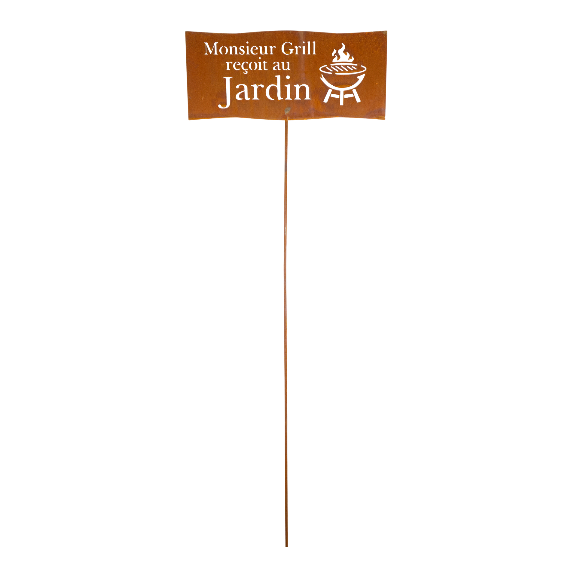 Darstellung von Tafel auf Stab geschwungen Monsieurs Grill recoit au Jardin