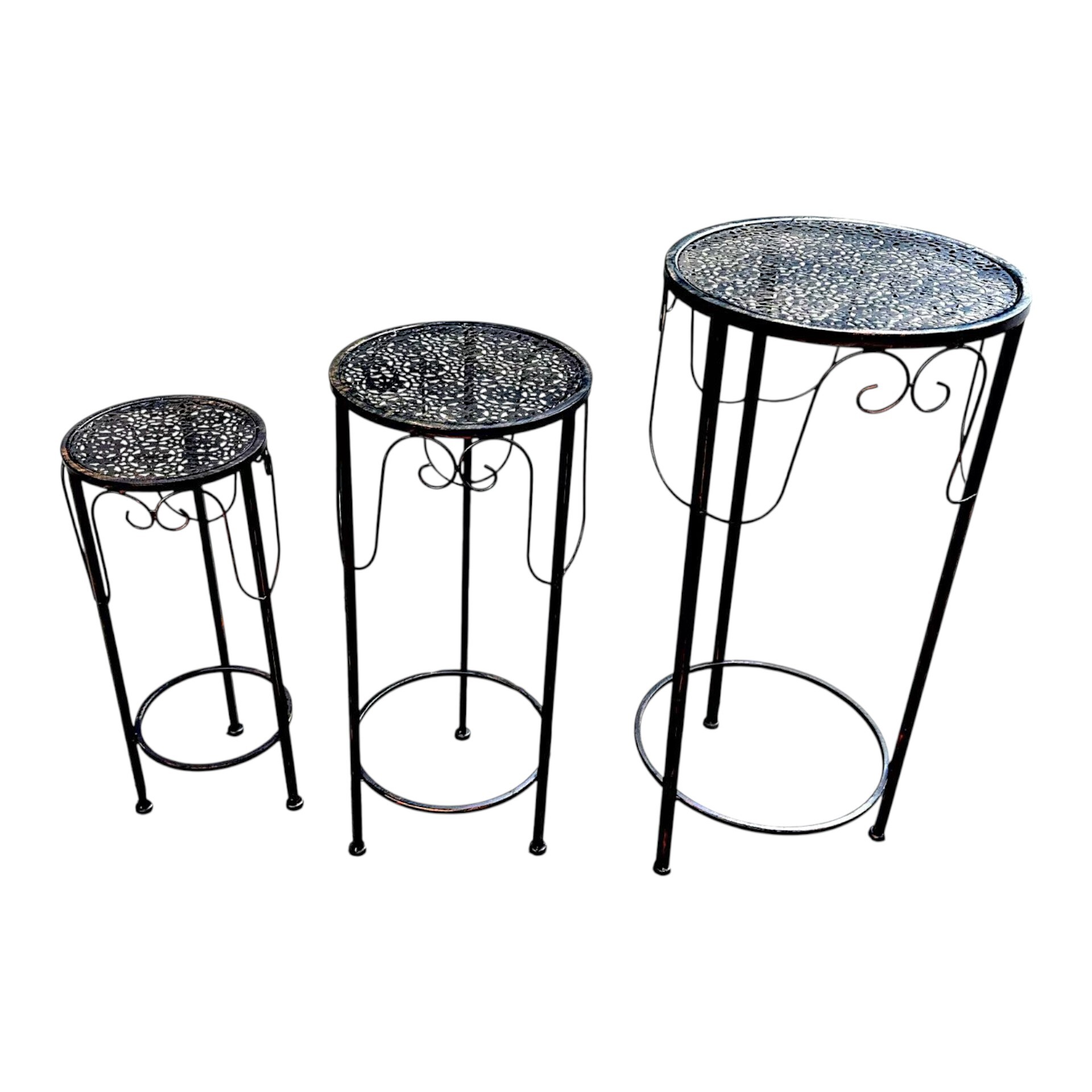 Darstellung von Hocker 3tlg. Rund hoch rustico