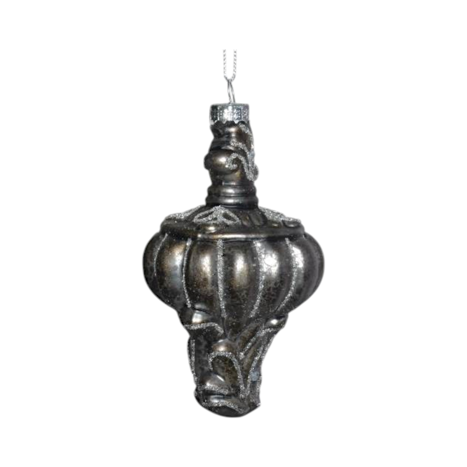 Darstellung von RP Glasfinial 2tlg. schwarzgrau