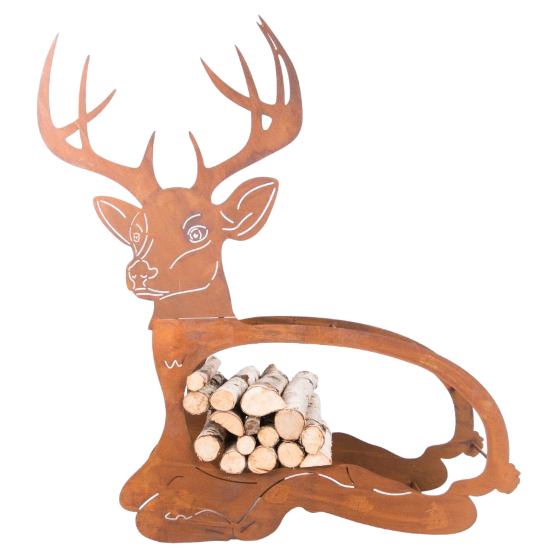 Holzregalset liegender Hirsch 2-tlg. Darstellung von Holzregalset liegender Hirsch 2-tlg.