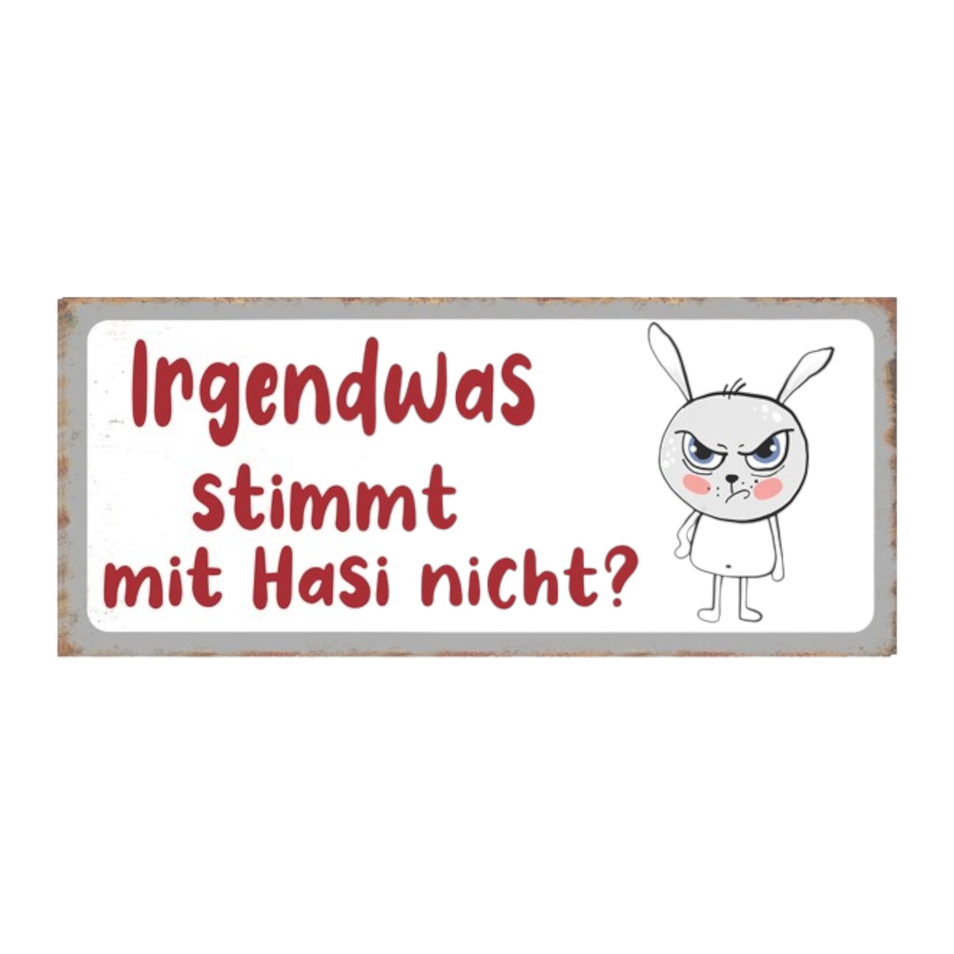 Schild irgendetwas stimmt mit... Darstellung von Schild irgendetwas stimmt mit...