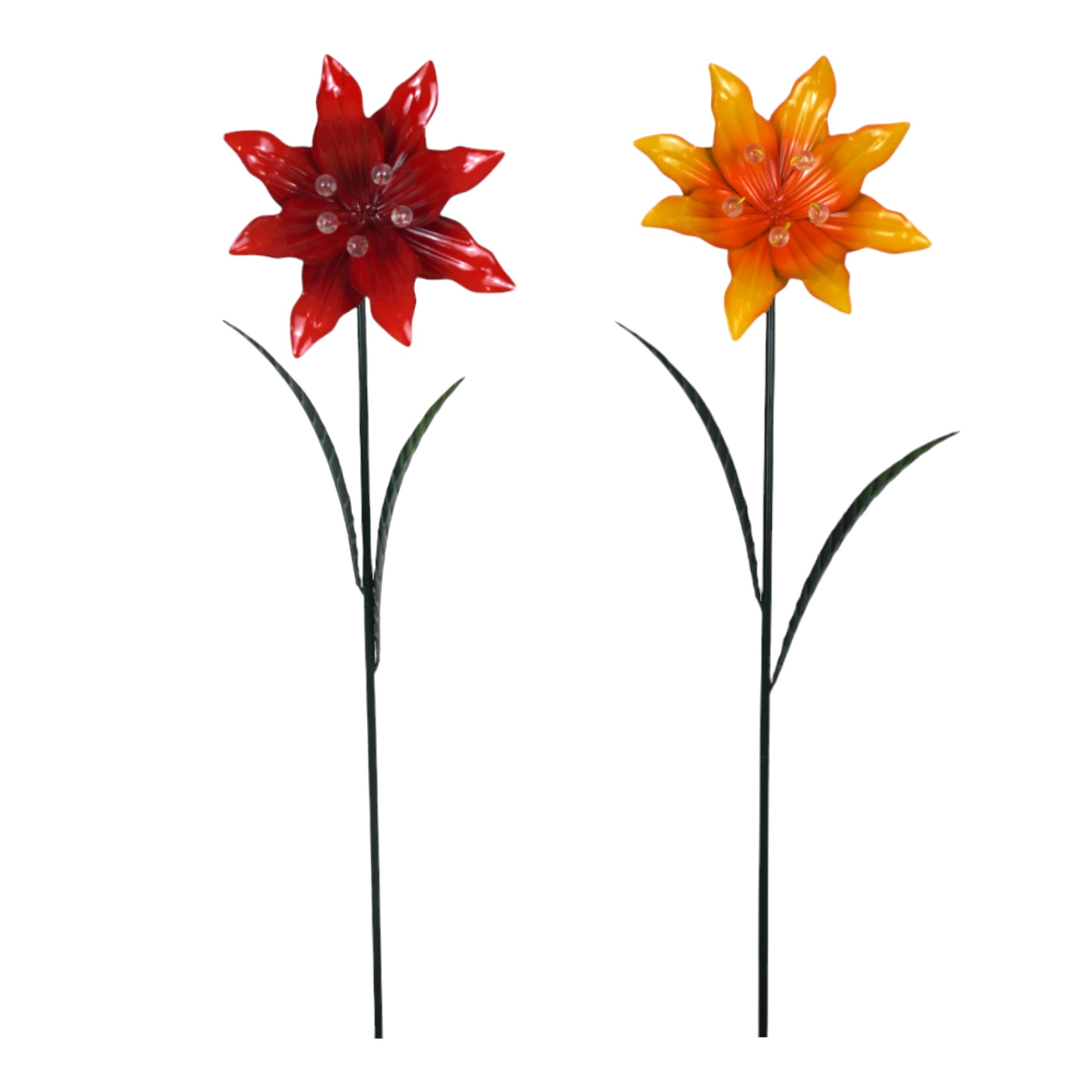 Darstellung von Mehrfarbige Glas Lilie a. Stab 2-fach sort.