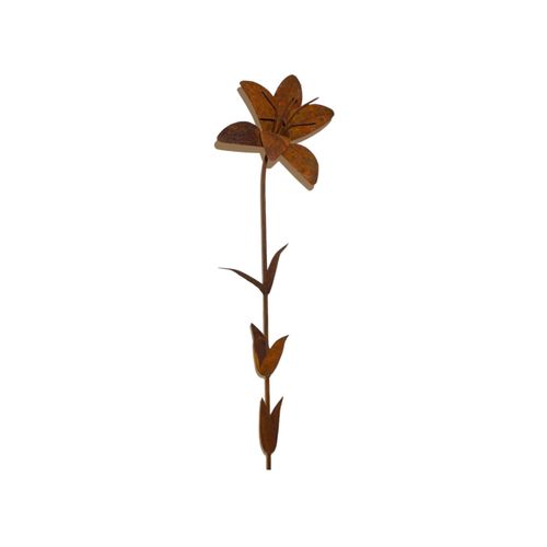 Darstellung von Lilie z. Stecken rost, h= 110 cm, b= 25 cm