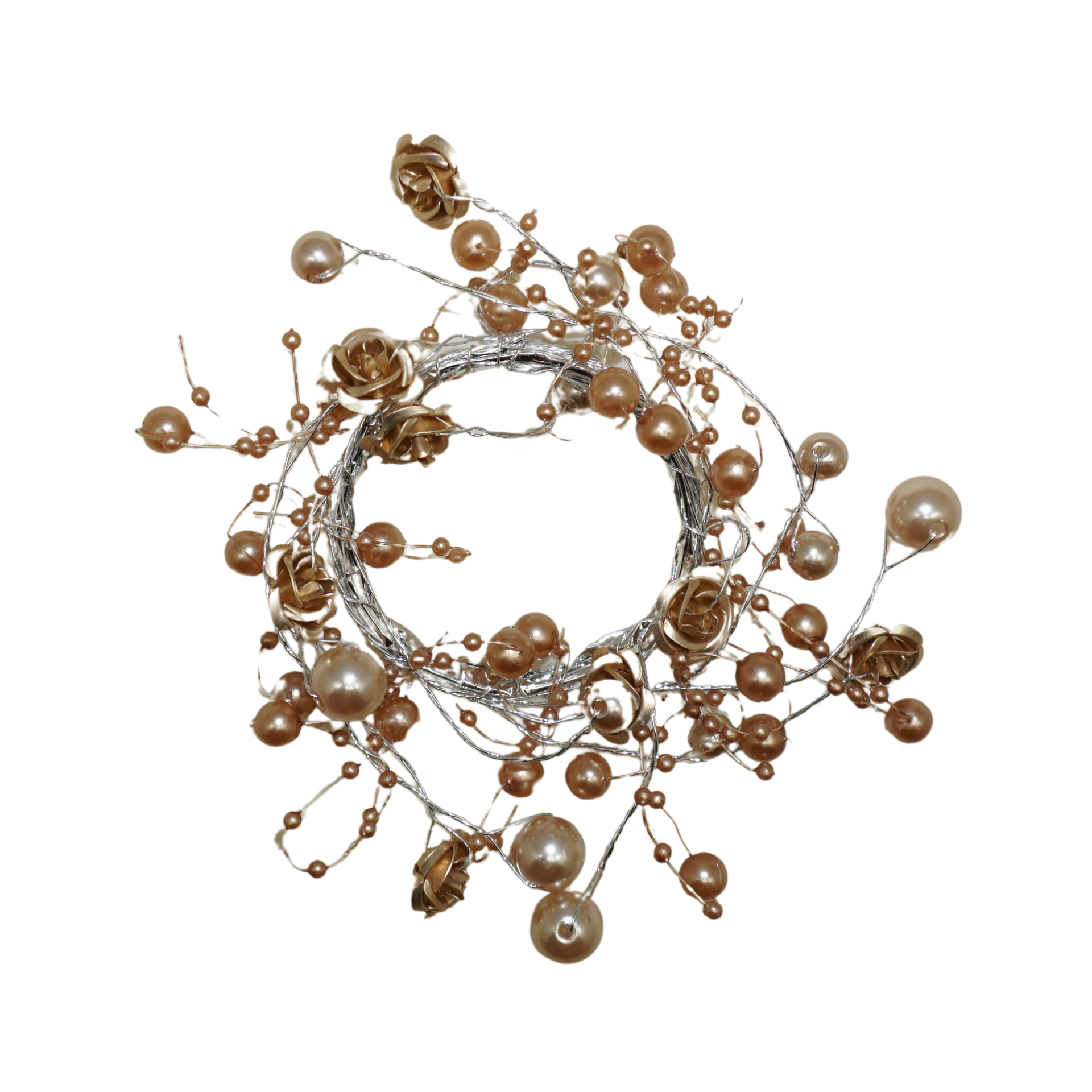 Darstellung von Perlenkranz gold 6 cm kleine u. große Kugeln