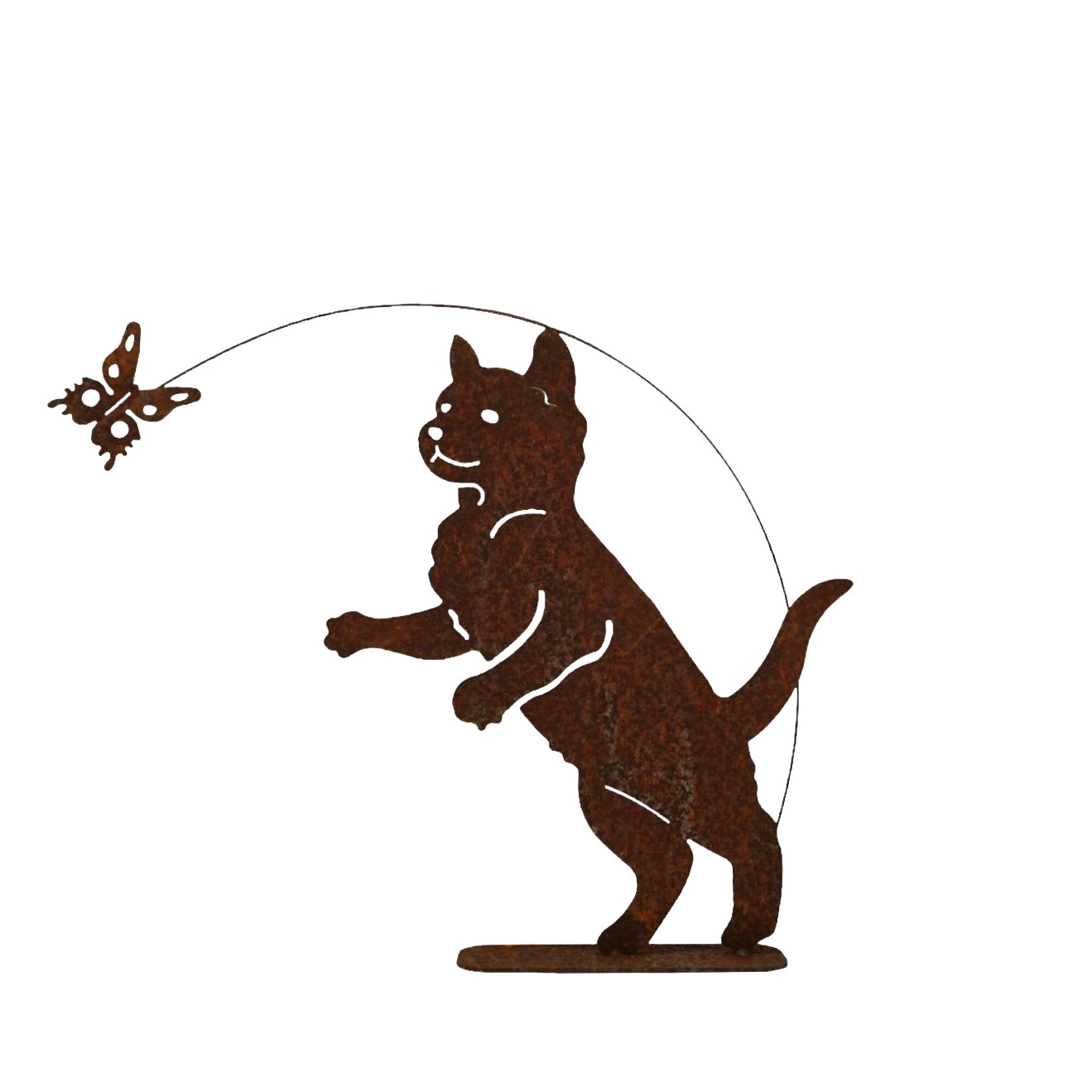 Darstellung von stehender Hund m. Wippschmetterling, h= 35 cm