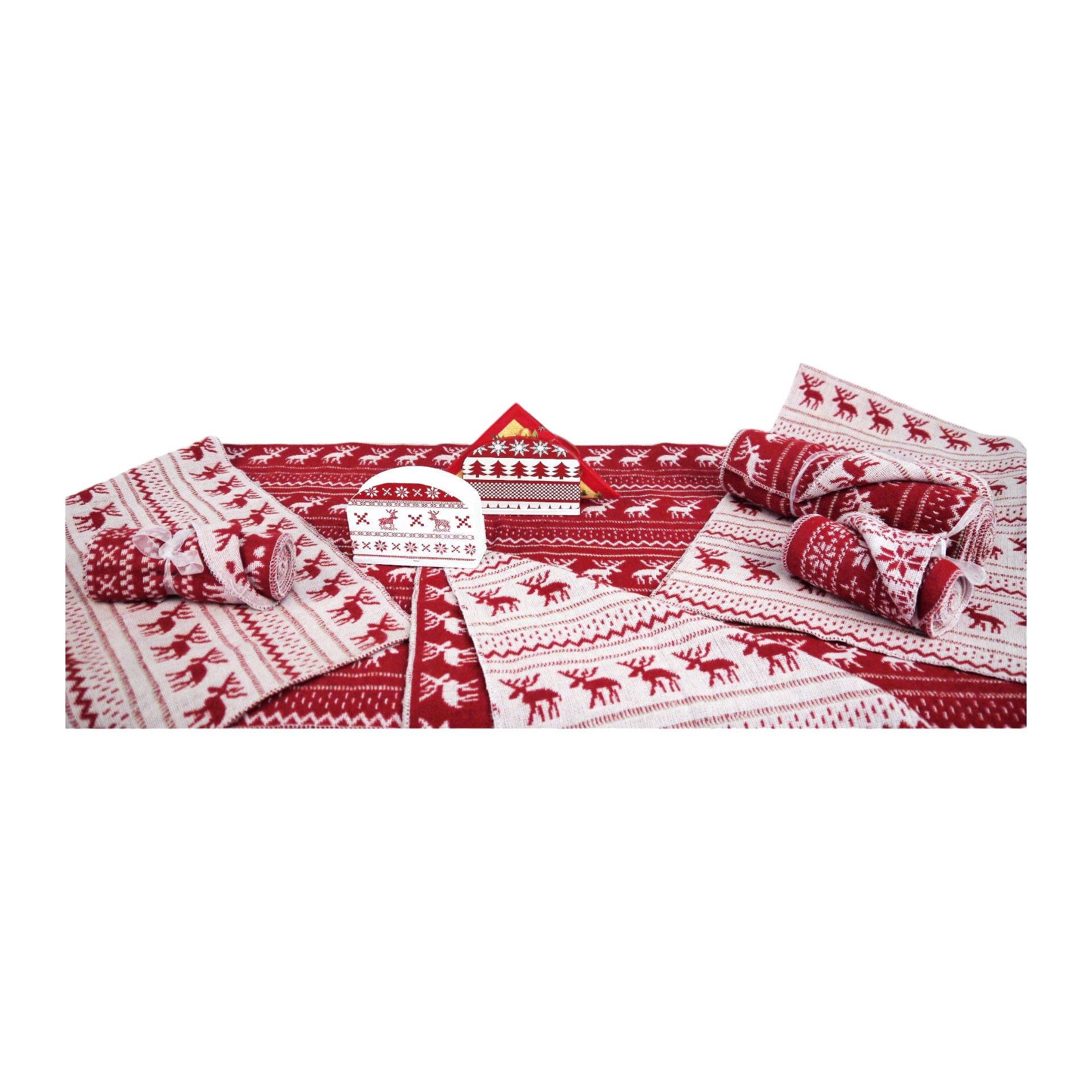 RP Stoffband Rentier rot/weiss Darstellung von RP Stoffband Rentier rot/weiss