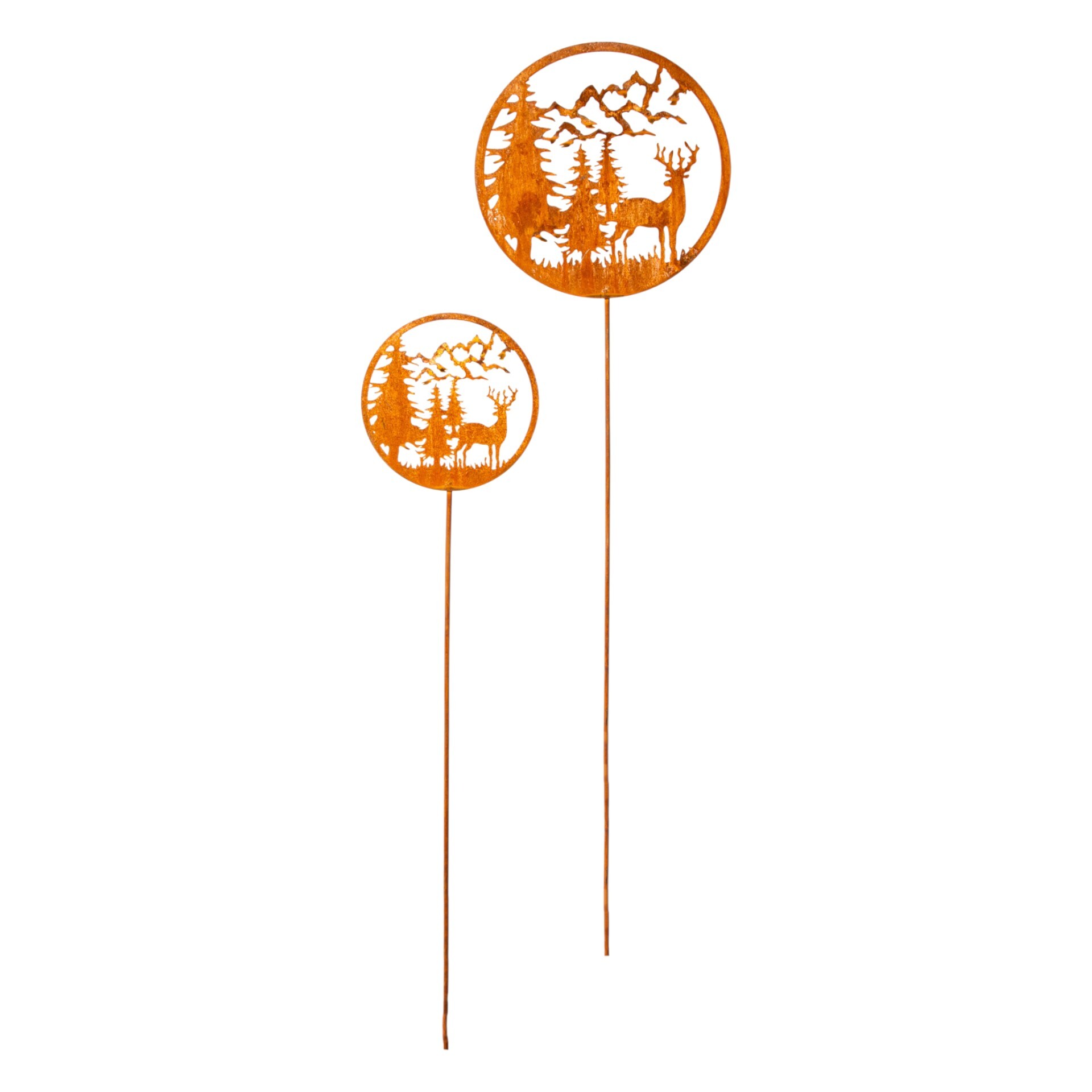 Stecker Hirsch mit Berge rund gross Darstellung von Stecker Hirsch mit Berge rund gross