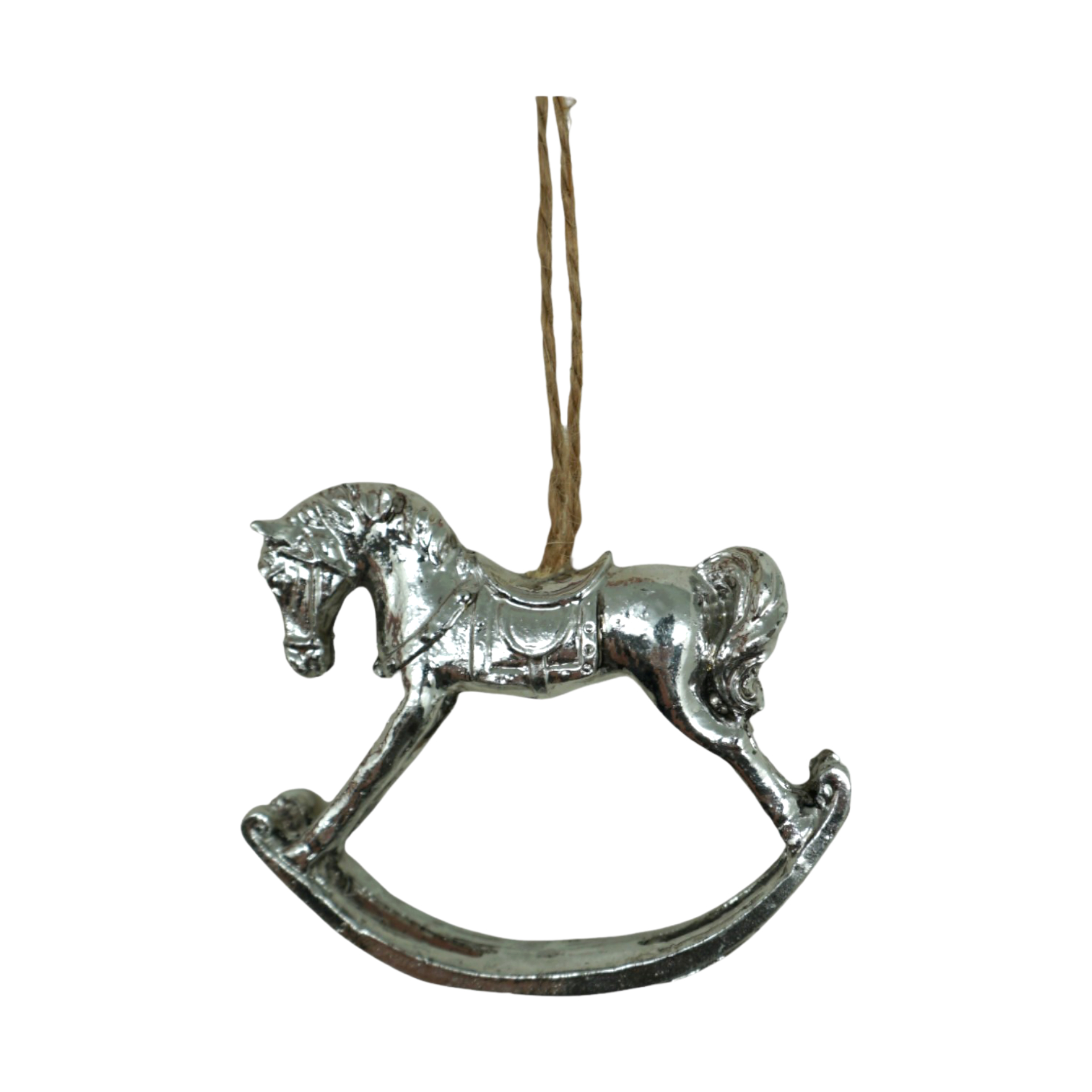 Darstellung von Schaukelpferd zum Hängen silber