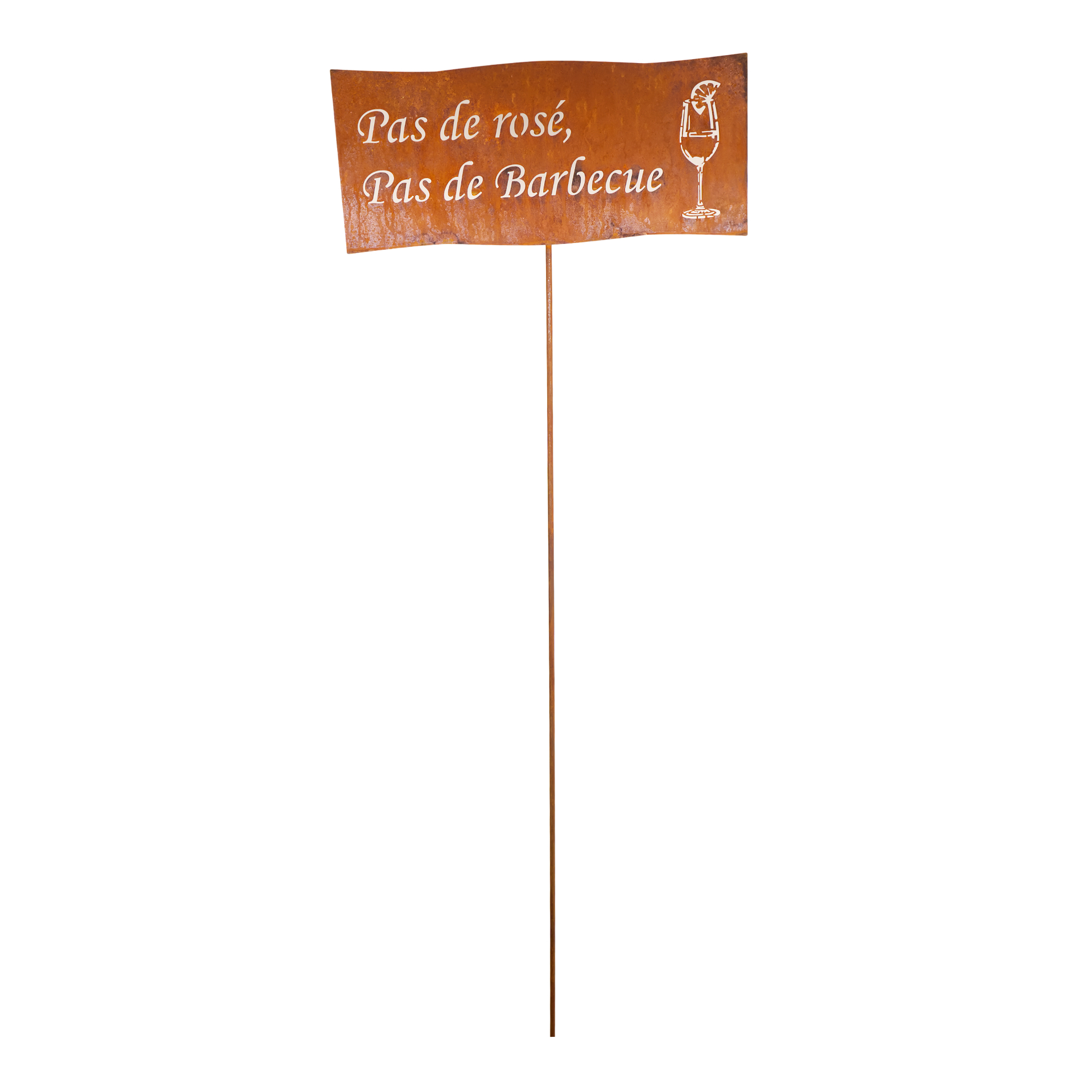 Darstellung von Tafel Pas de rose, Pas de Barbecue auf Stab