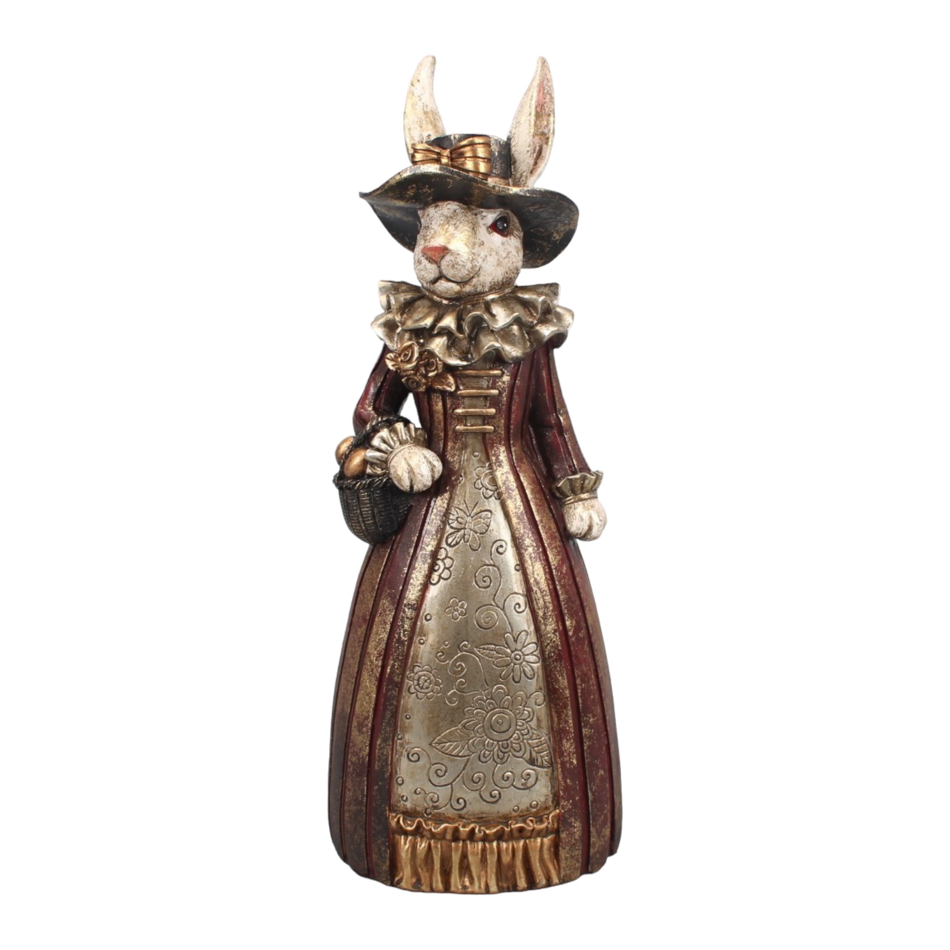 Hasenmutter m. Kleid u. Korb Darstellung von Hasenmutter m. Kleid u. Korb