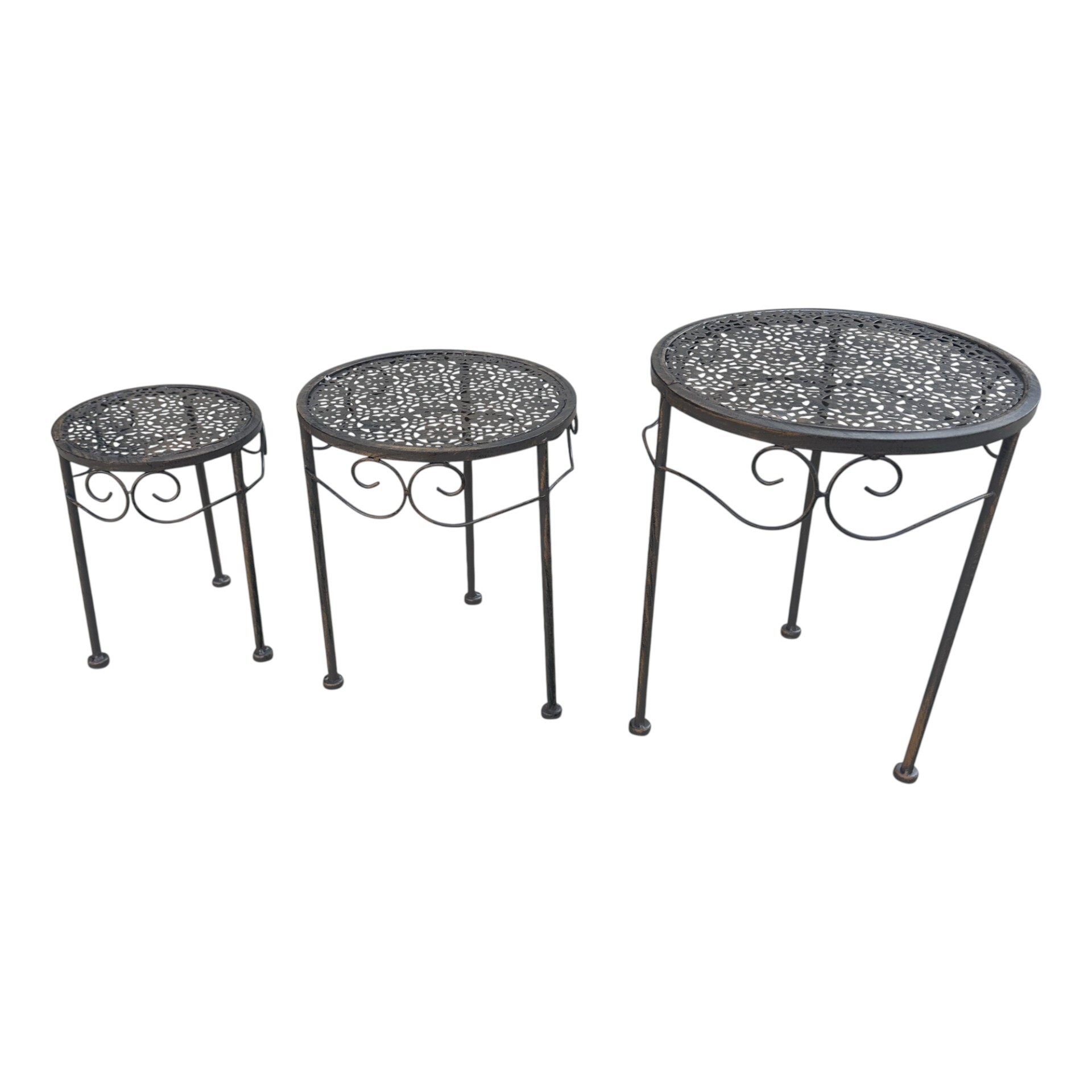 Darstellung von Hocker 3tlg. rund nieder rustico