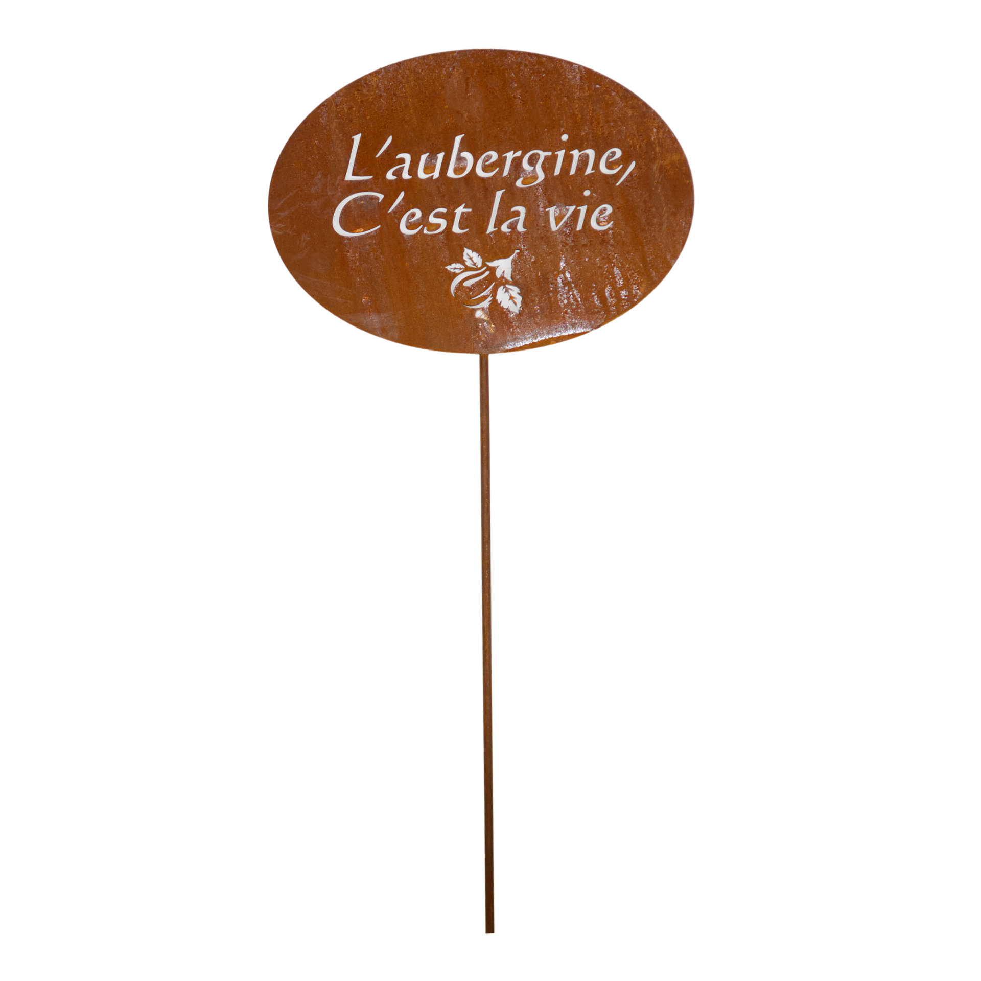 Darstellung von Tafel oval auf Stab L’Aubergine, C’est la vie