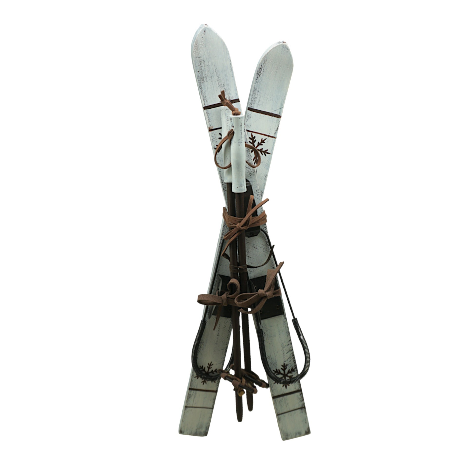 Darstellung von Skiset weiss m. Stecken gross