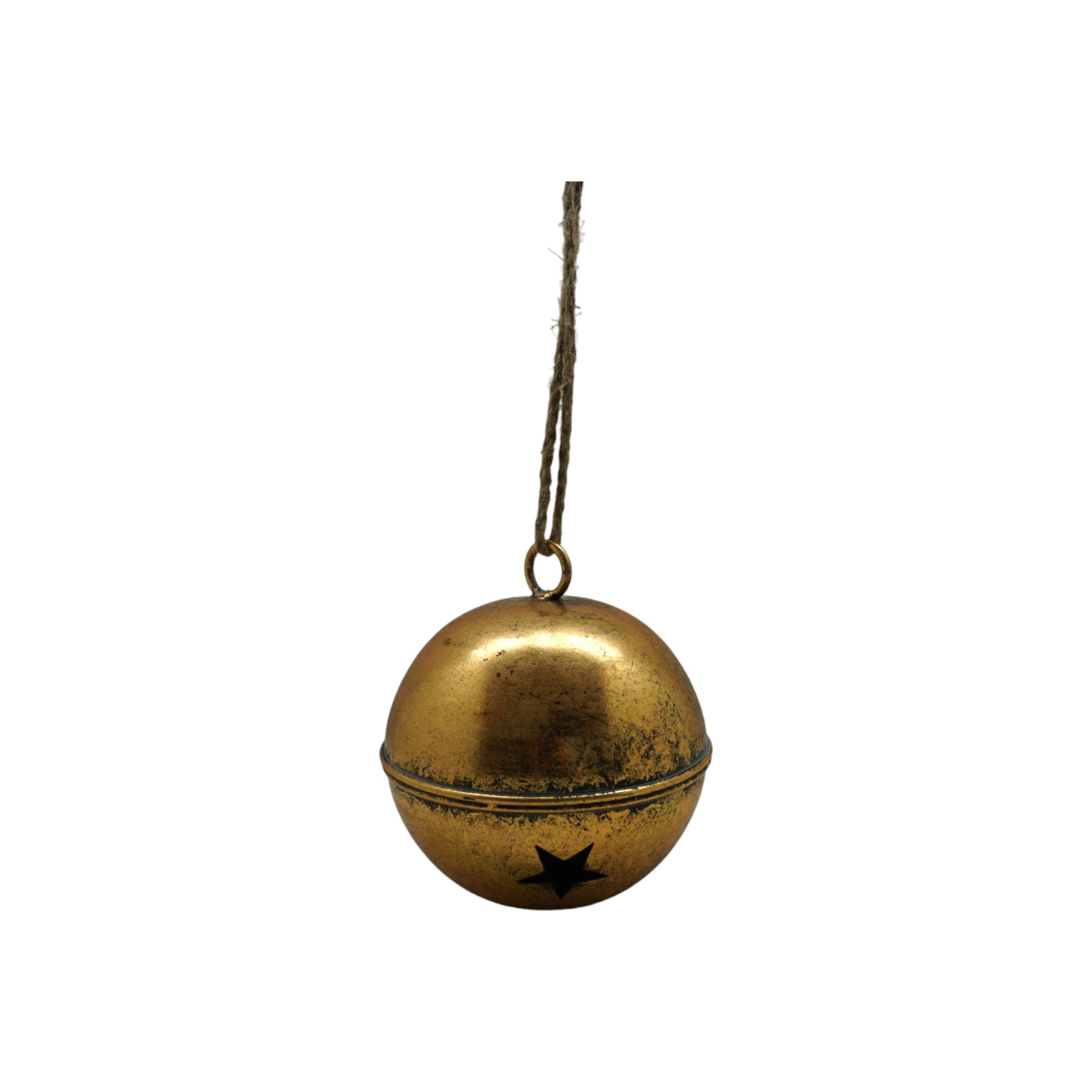 Darstellung von Metallkugel gold klein m. Sterne