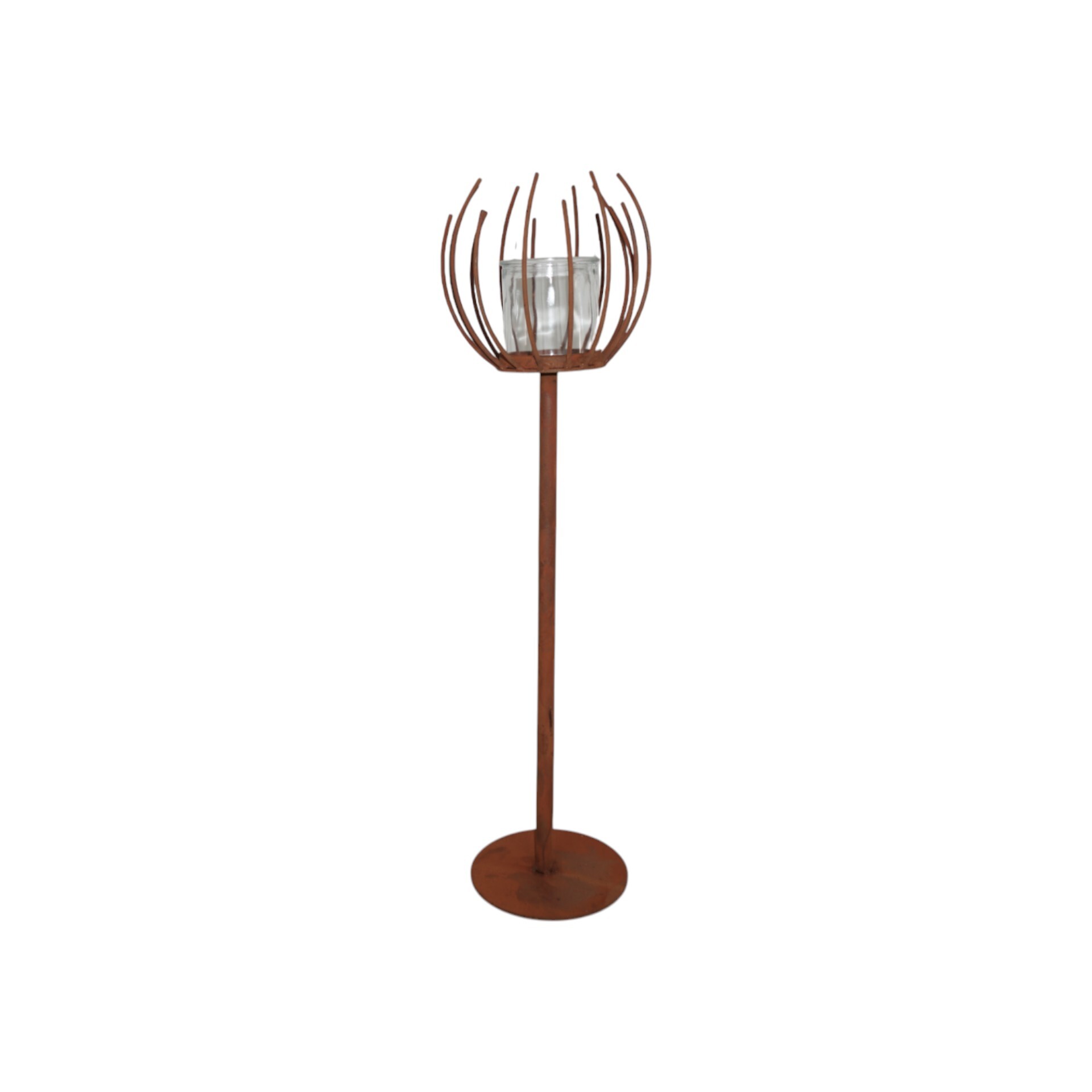 Darstellung von Windlicht Spinne rost klein a. Fuss