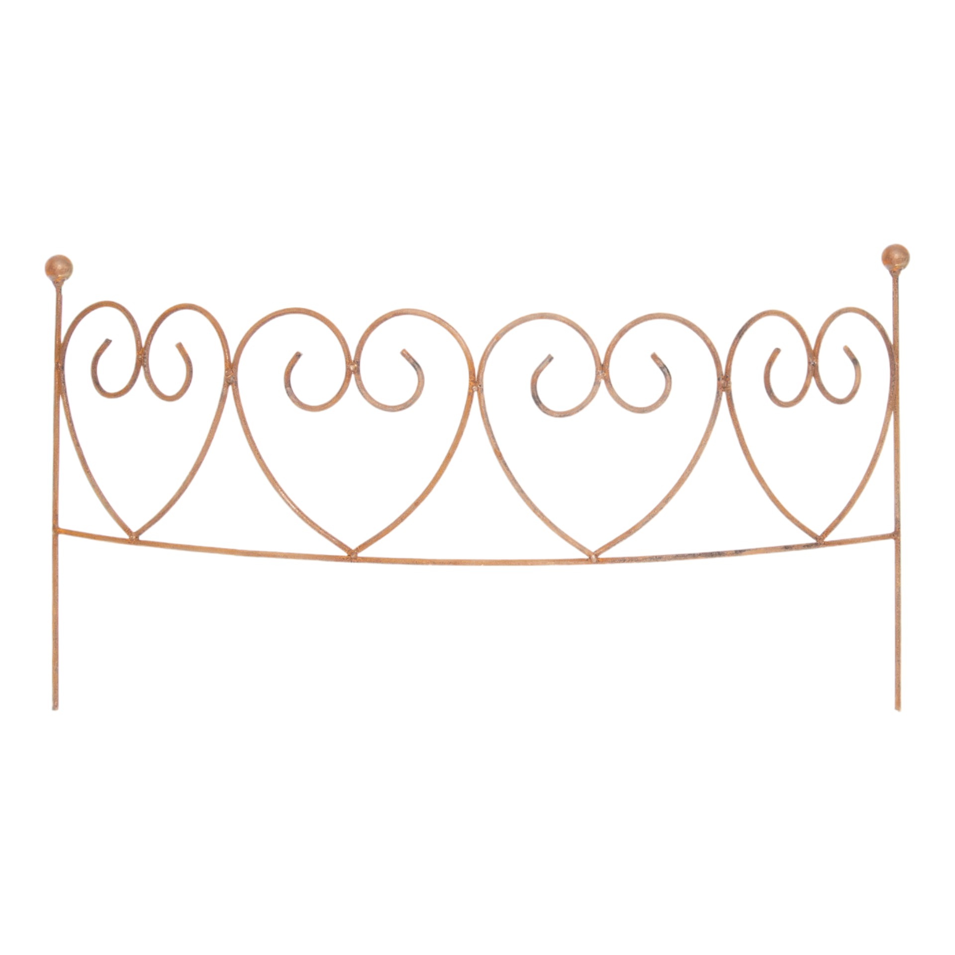Darstellung von Zaunstecker 4 Herzen mit Kugel gebogen