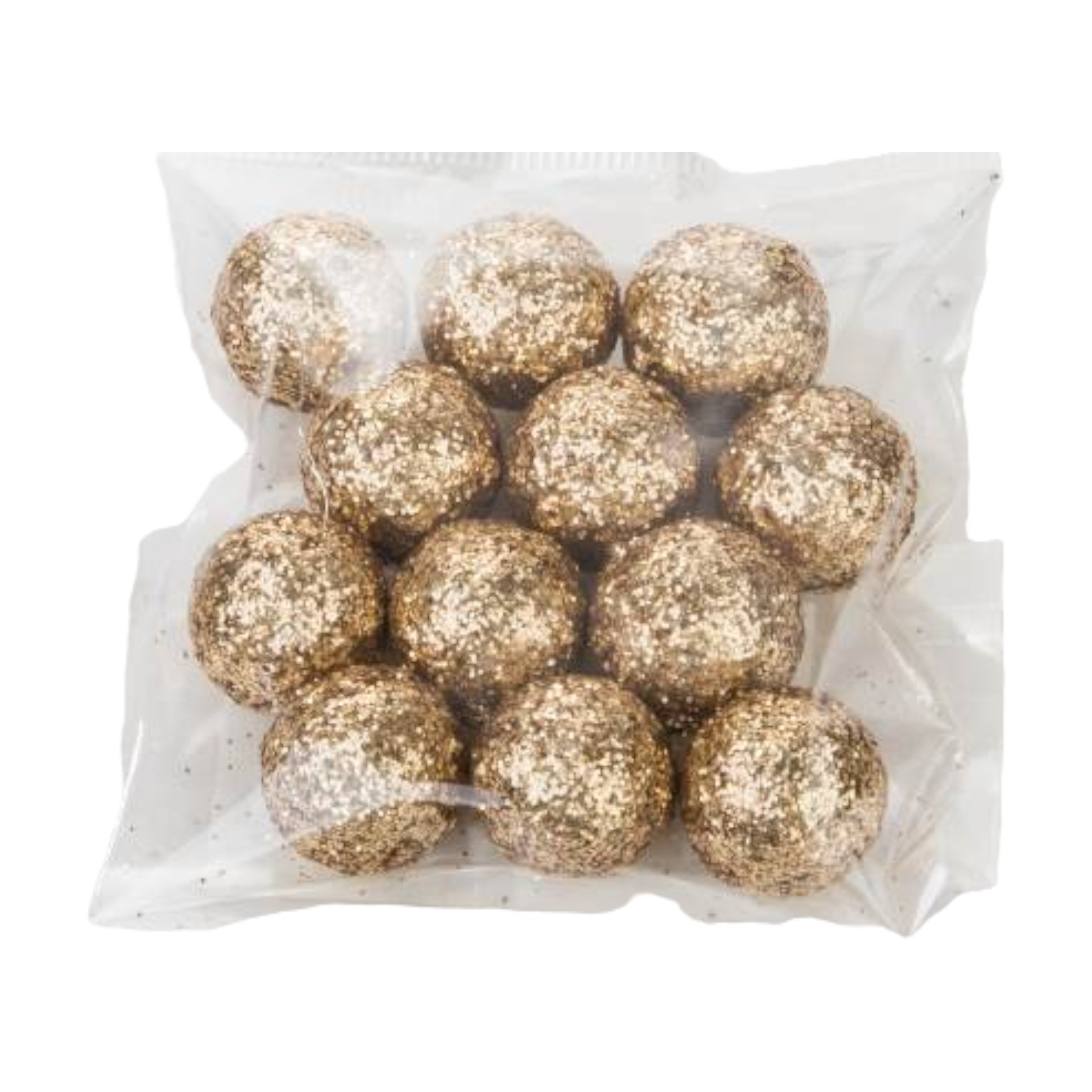 Darstellung von RP Dekokugeln 12tlg. gold mini m. Glitter i. Bag