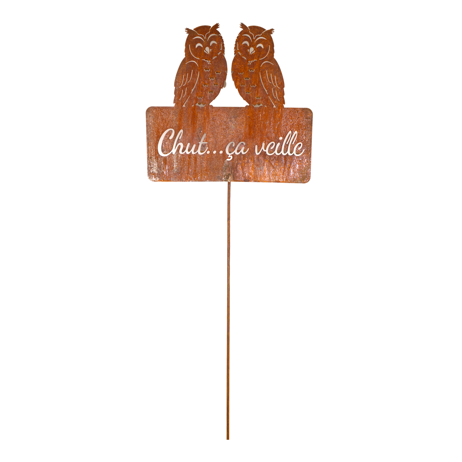 Darstellung von Tafel mit 2 Eulen auf Stab Chut… ca veille